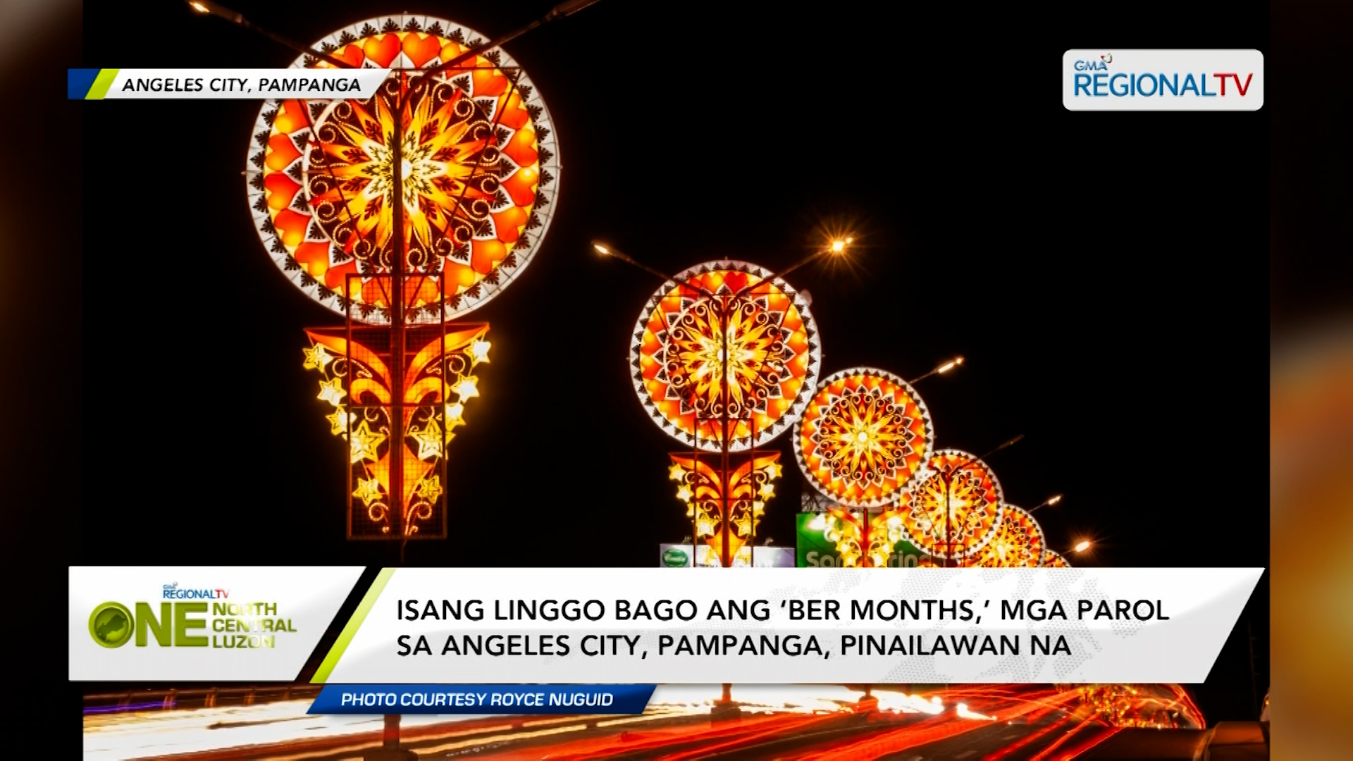 Mga parol sa Angeles City, Pampanga, pinailawan na