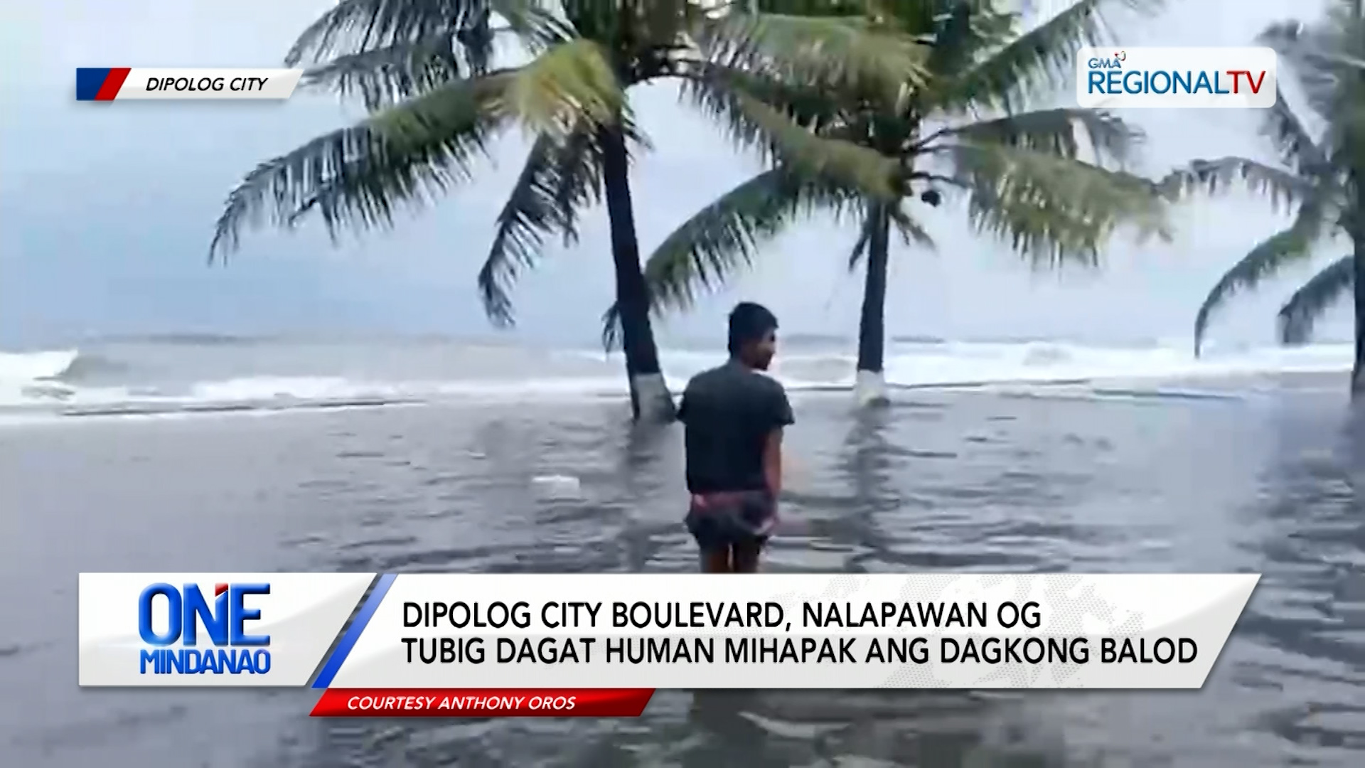 Dipolog City Boulevard, nalapawan og tubig dagat human mihapak ang balod
