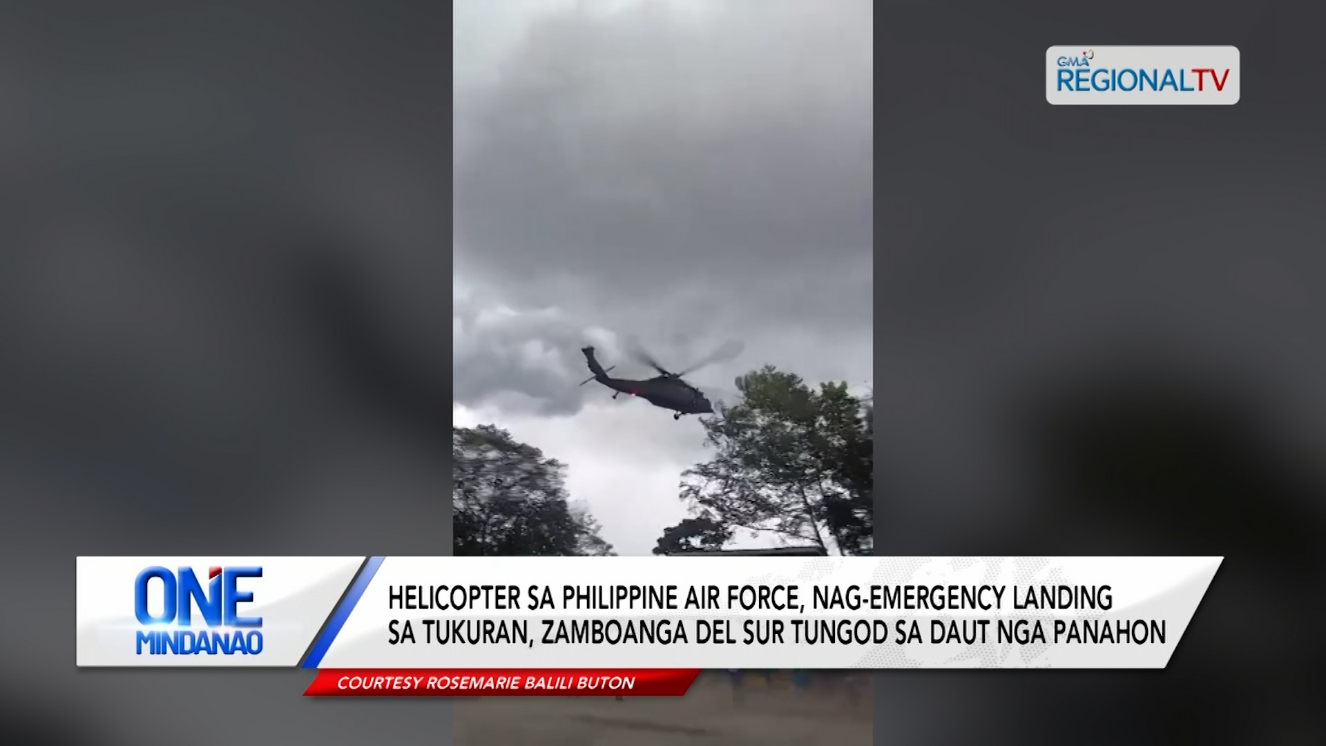 Helicopter sa PAF, nag-emergency landing sa Tukuran, Zamboanga del Sur