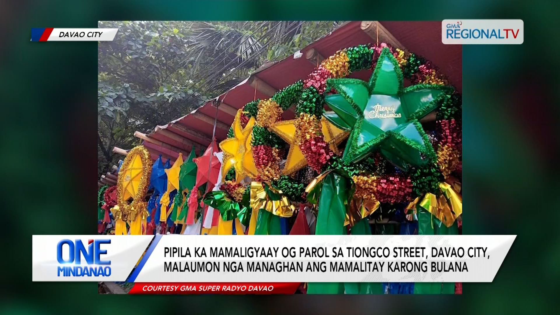 Mga mamaligyaay og parol sa  Davao City, malaumon nga managhan ang mamalitay