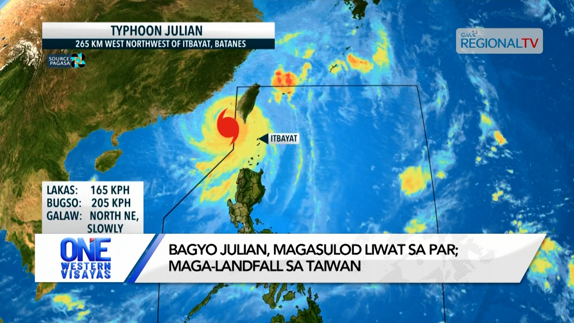 Bagyo Julian, magasulod liwat sa PAR; maga-landfall sa Taiwan.