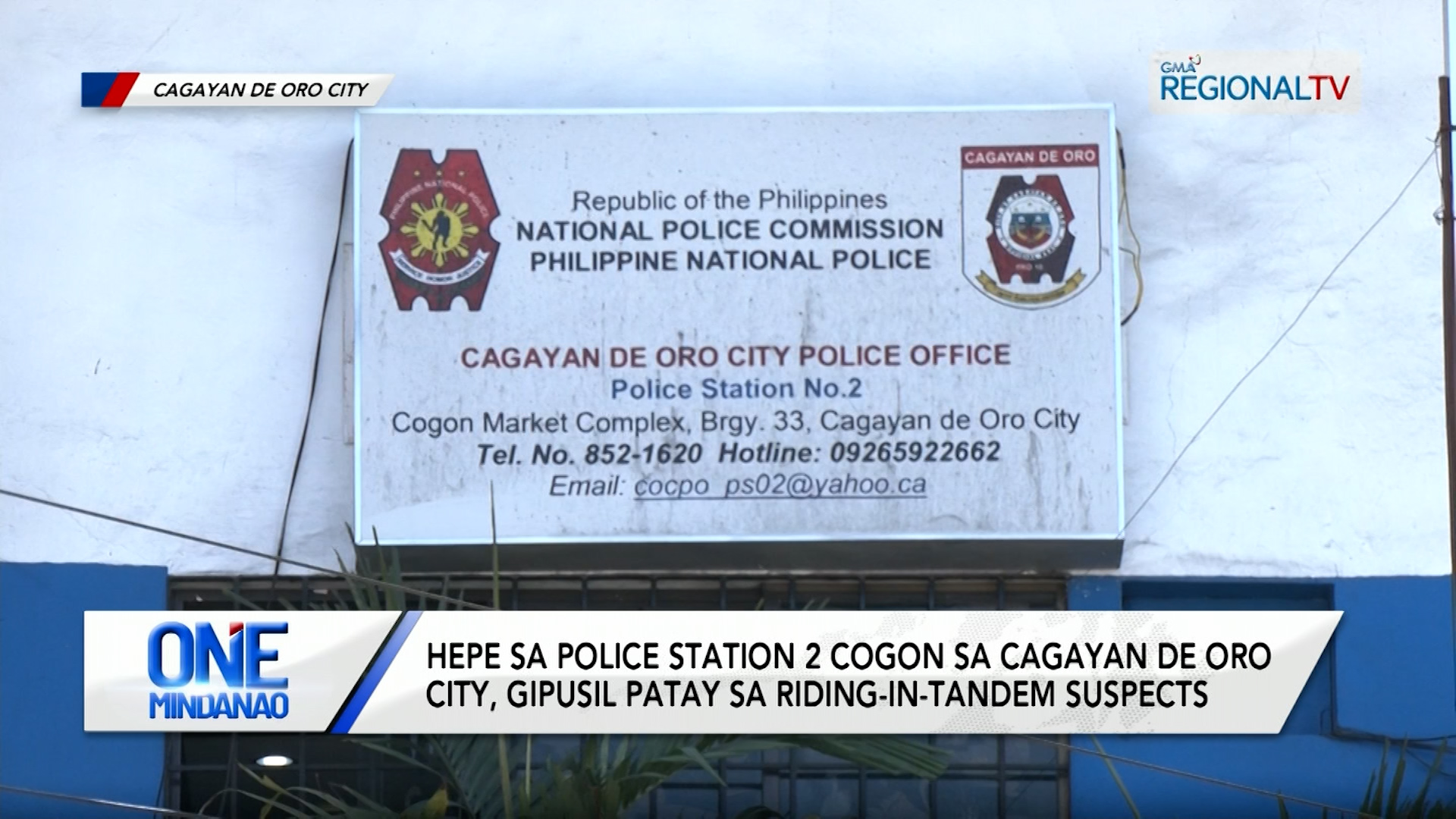 Hepe sa Police Station 2 Cogon sa Cagayan de Oro City, gipusil-patay