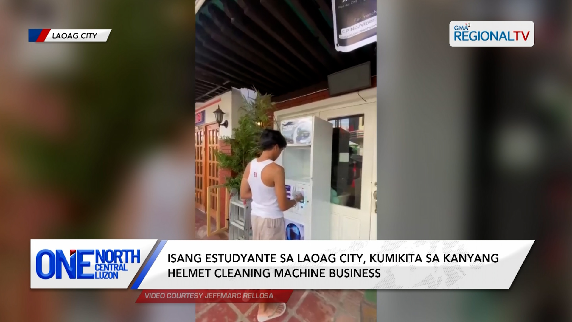 Isang estudyante sa Laoag City, kumikita sa kanyang helmet-cleaning machine