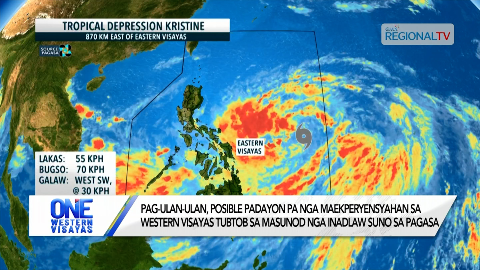 Trough sang Bagyo Kristine, padayon nga magapaulan sa Western Visayas