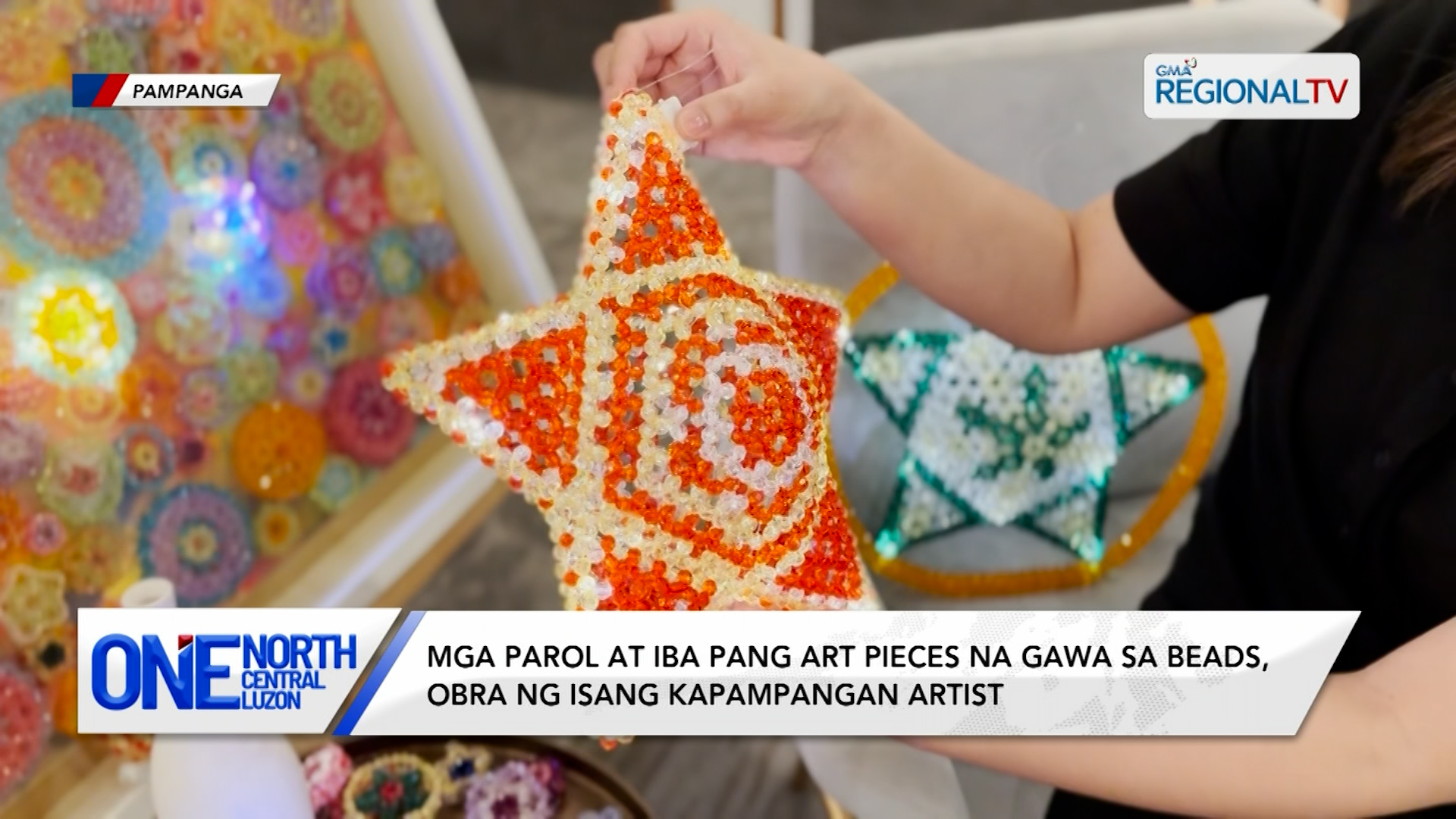 Mga parol na gawa sa beads, obra ng isang Kapampangan artist