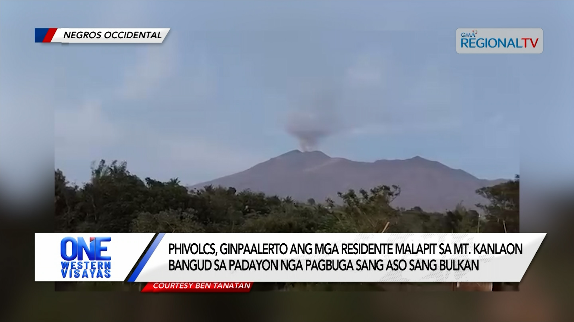 PHIVOLCS, ginpaalerto ang mga residente malapit sa Mt. Kanlaon sa ashfall