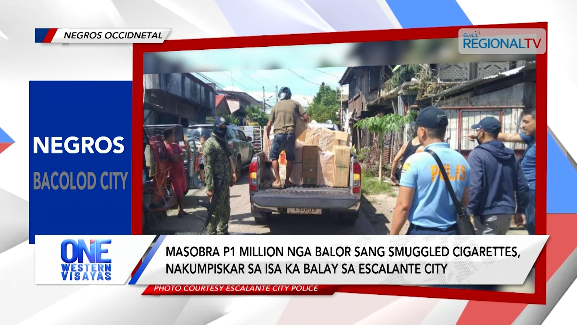 P1 million nga balor sang smuggled cigarettes nakumpiskar sa Escalante City