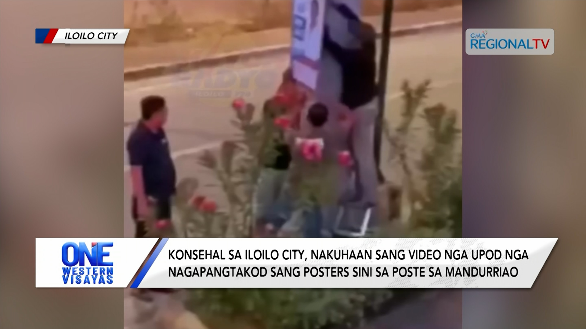 Konsehal sa Iloilo City, upod nga nagapangtakod sang posters sini sa poste?