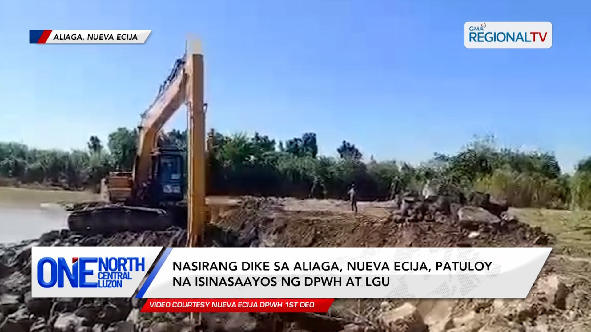 Nasirang dike sa Aliaga, Nueva Ecija, patuloy na isinasaayos ng DPWH at LGU