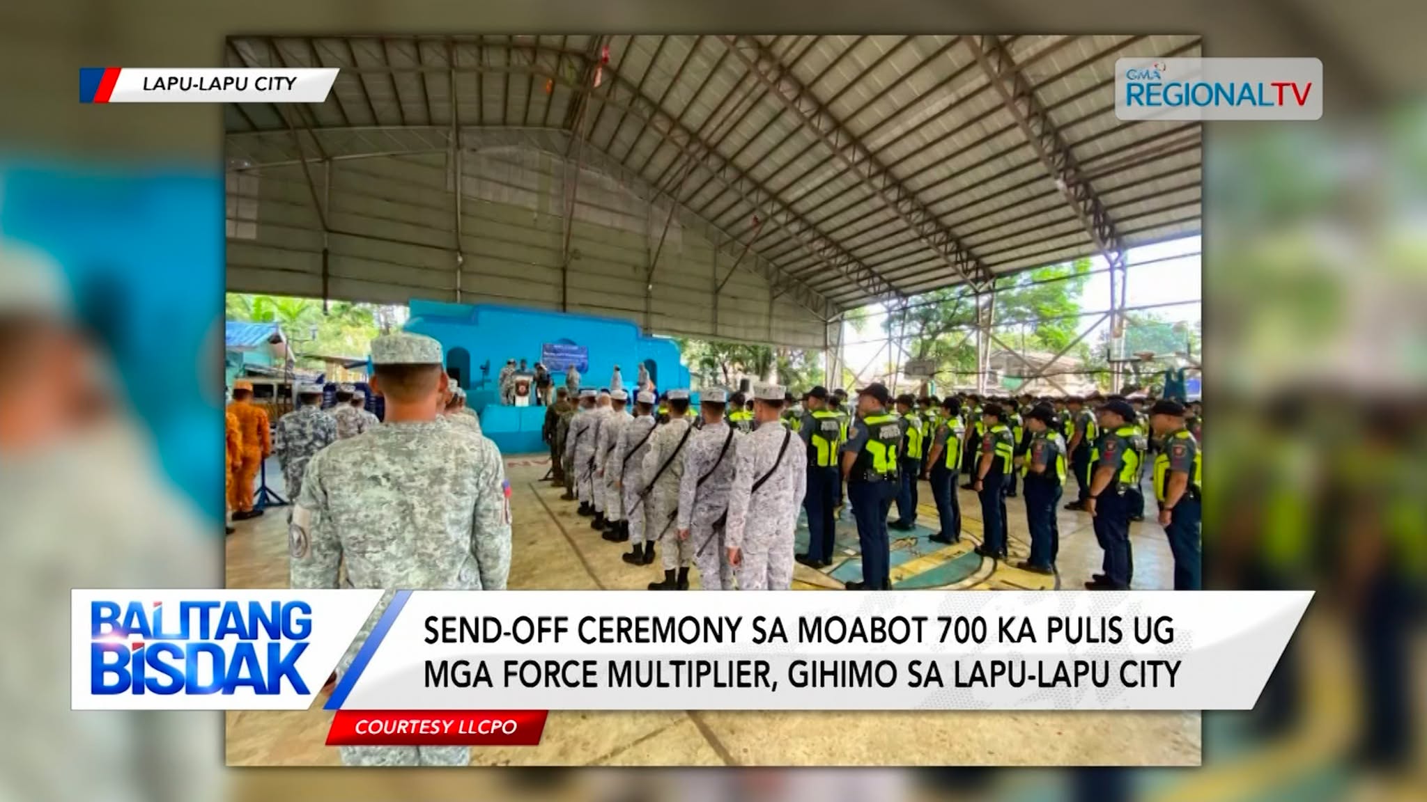 Send-off ceremony sa 700 ka pulis ug force multipliers, gihimo sa Lapu-Lapu City