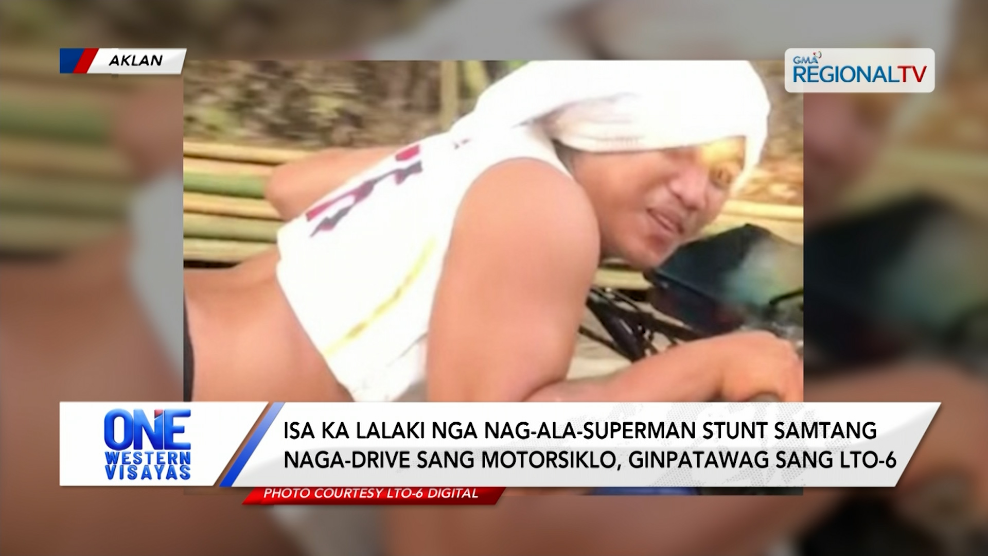 Lalaki nga nag-ala-superman stunt samtang naga-drive sang motorsiklo ginpinahan