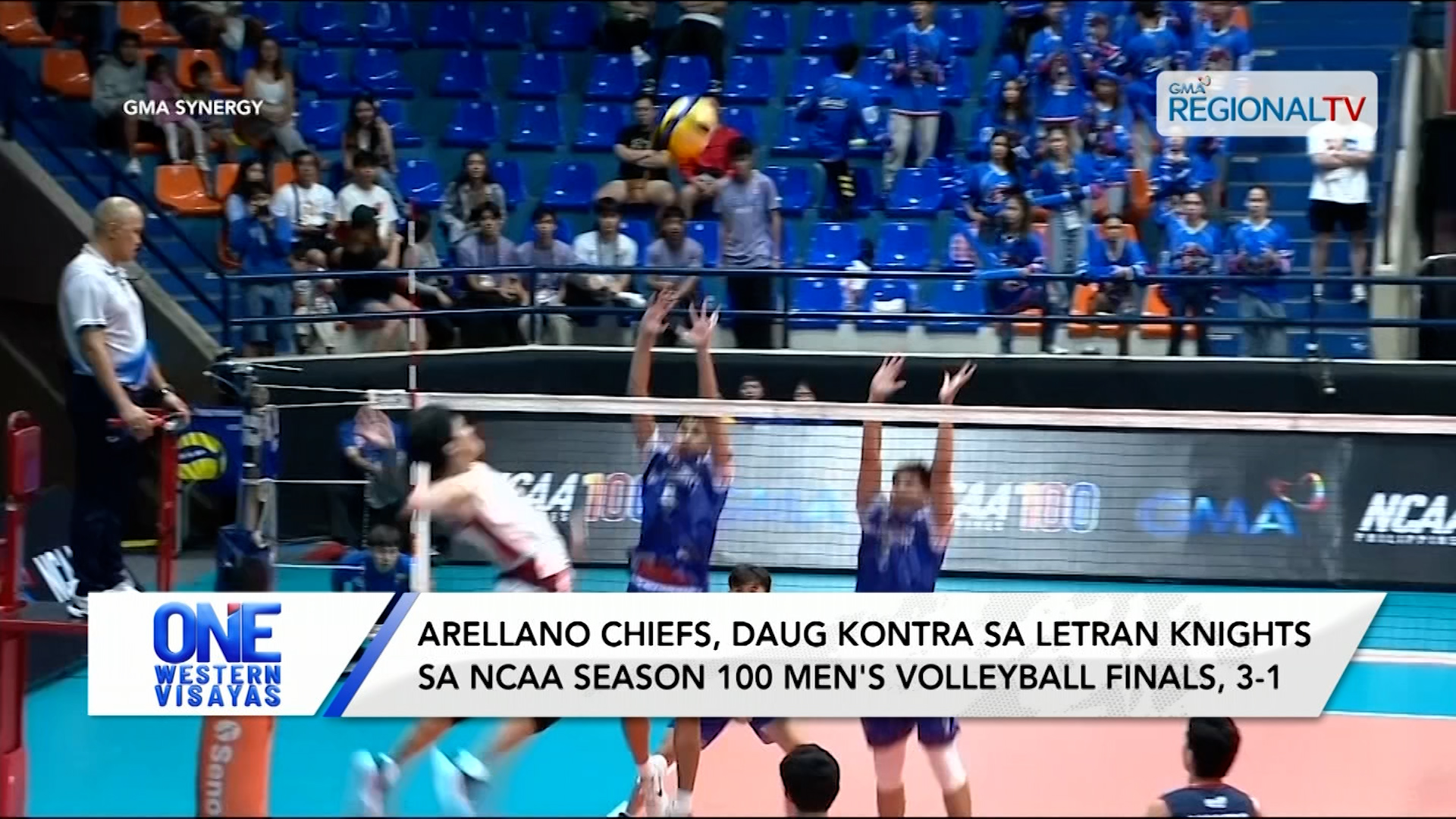 Arellano Chiefs, daug sa game 1 sang NCAA Season 100 Men's Volleyball Finals