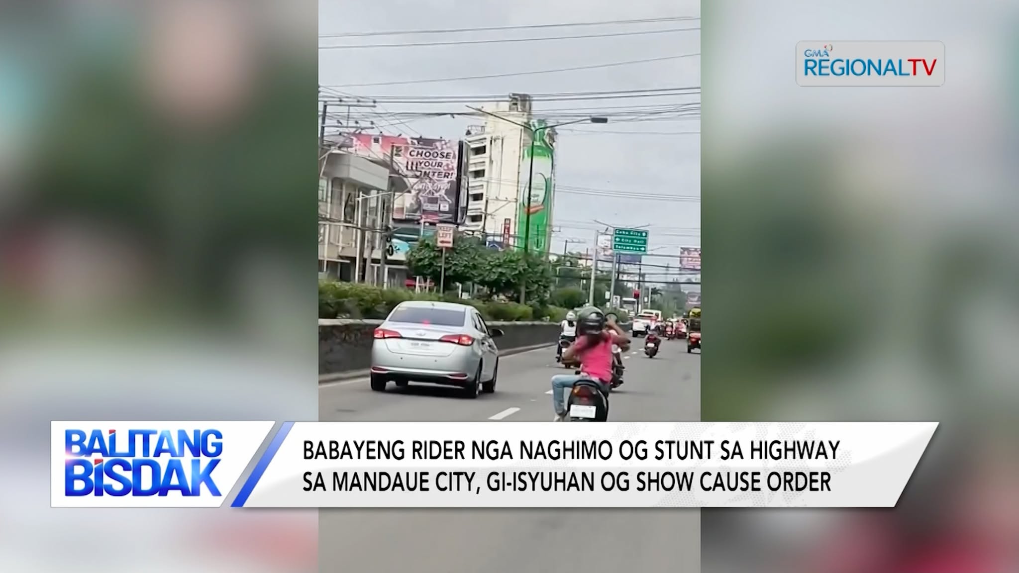 Babayeng rider nga naghimo og stunt sa Mandaue City, gi-isyuhan og show cause order