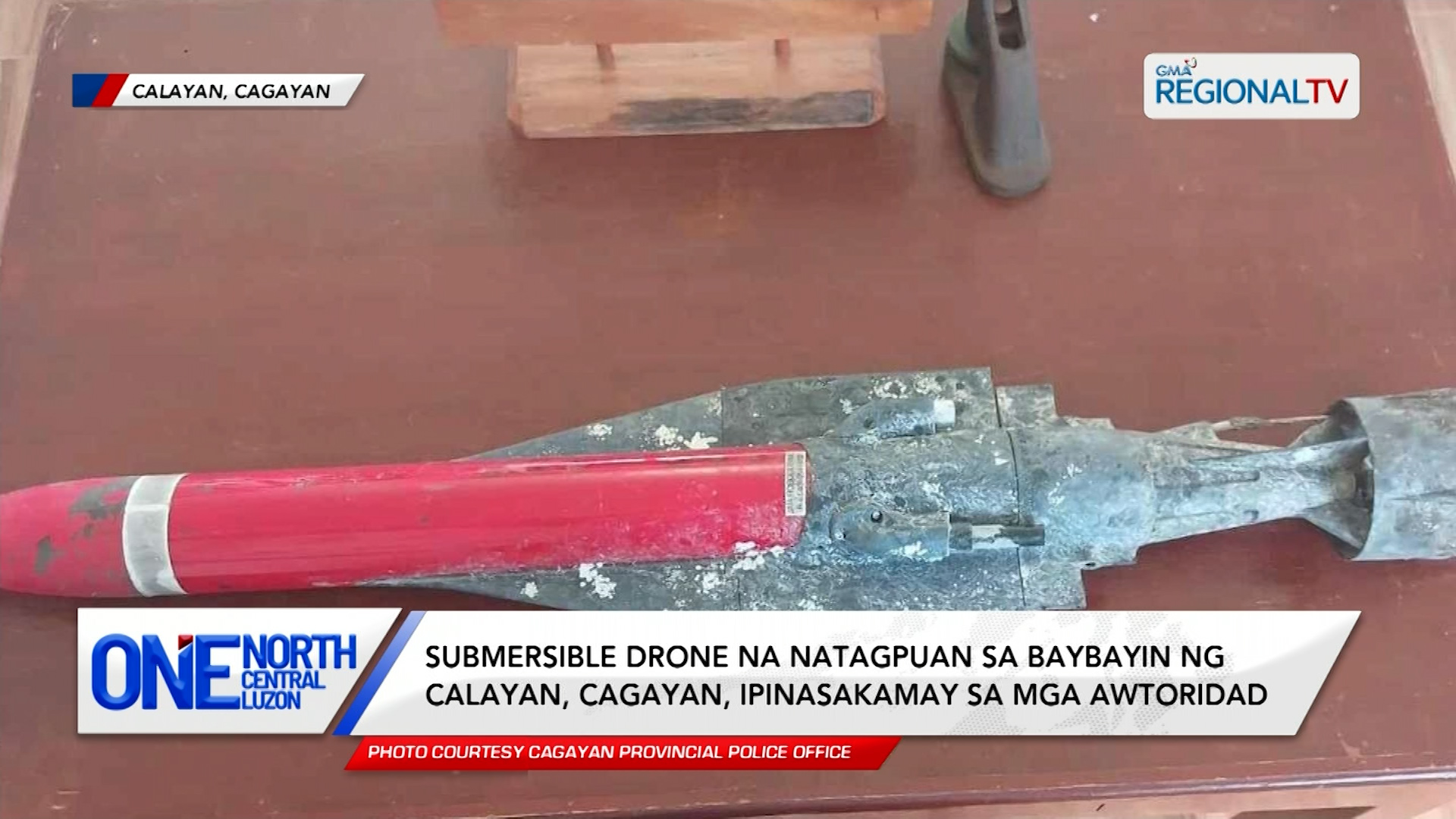 Submersible drone na natagpuan, ipinasakamay sa mga awtoridad