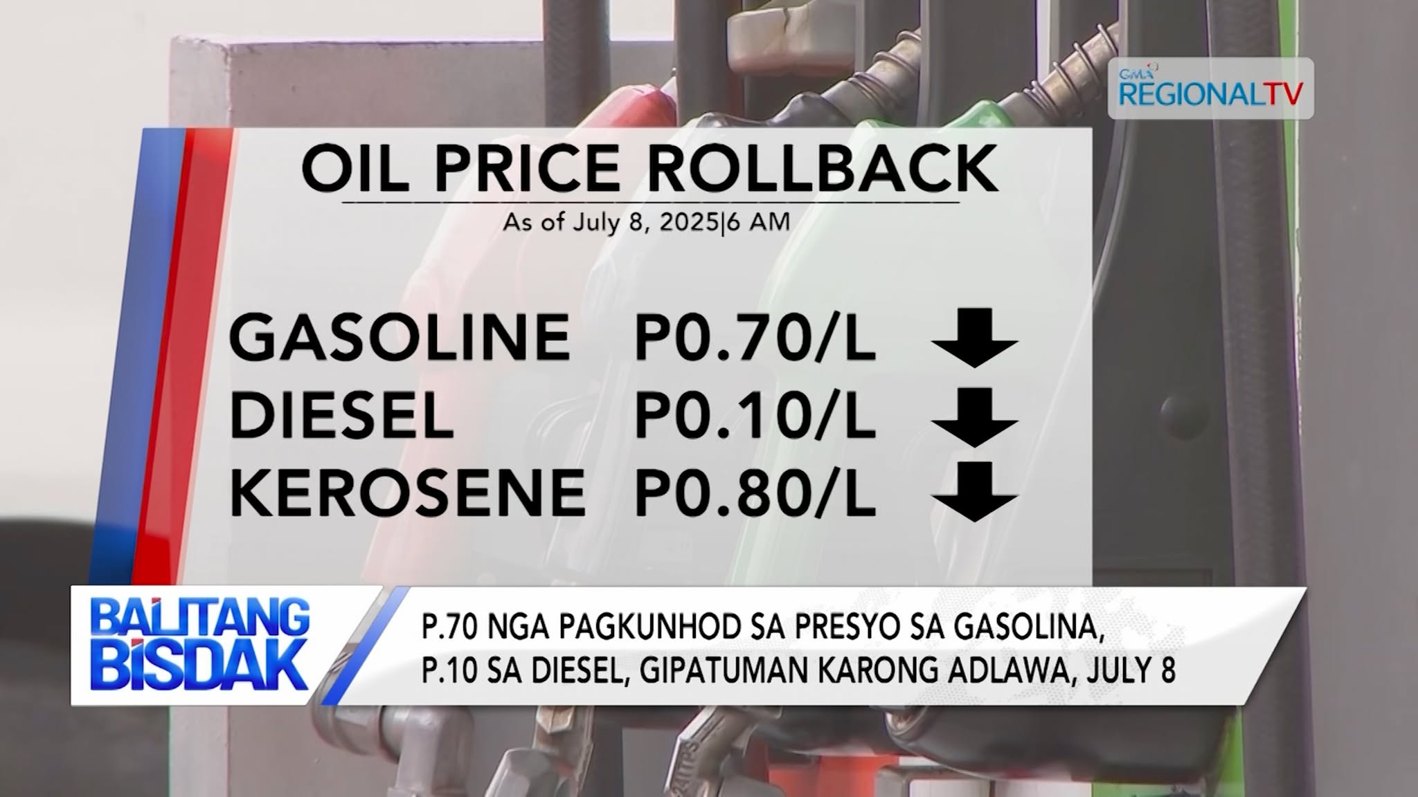 Oil price rollback, ipatuman karong semanaha