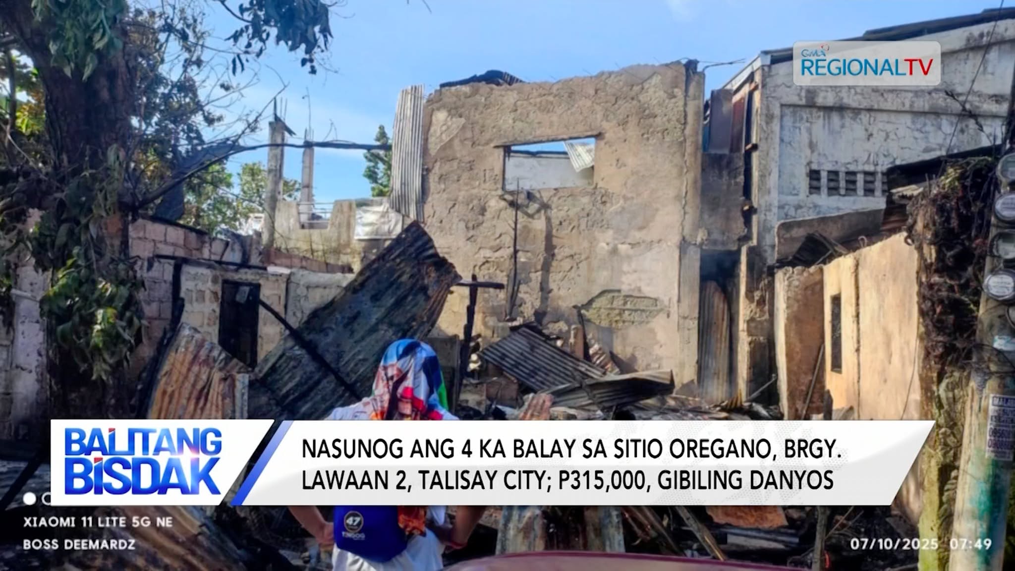 Nasunog ang 4 ka balay sa Brgy. Lawaan 2, Talisay City; P315,000, gibiling danyos