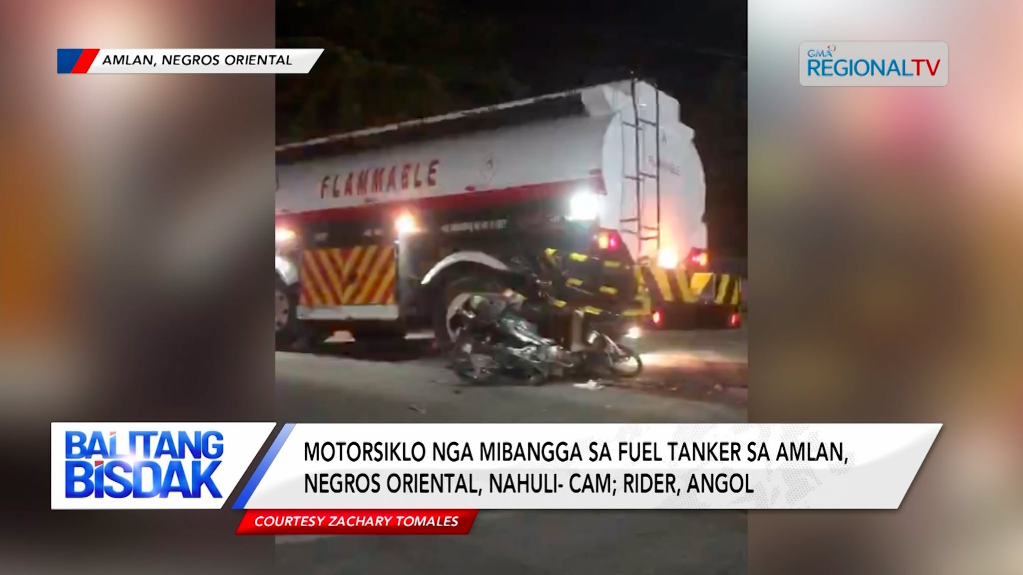 Rider nga Angol human Mibangga sa Fuel Tanker, Negros Oriental, Nahulicam | Balitang Bisdak