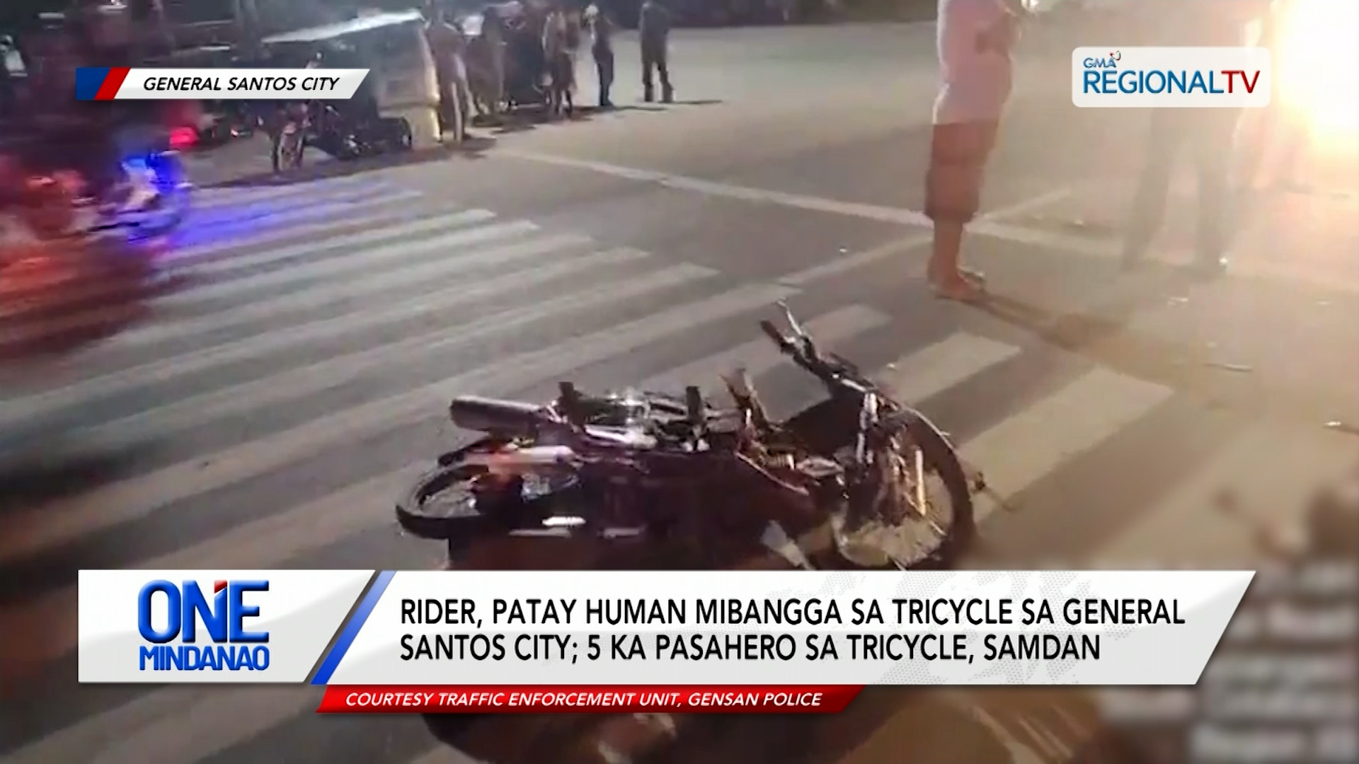 Rider, patay human mibangga sa tricycle; 5 ka pasahero sa tricycle, samdan | One Mindanao