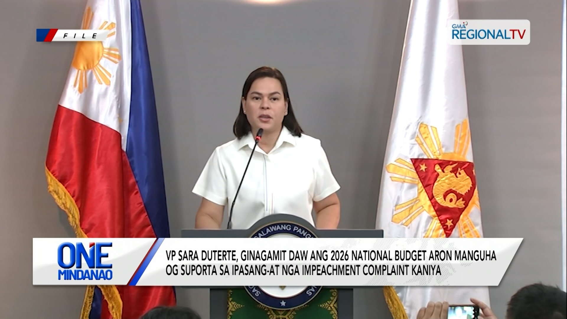 VPSD, ginagamit daw ang budget sa ipasang-at nga impeachment complaint | One Mindanao