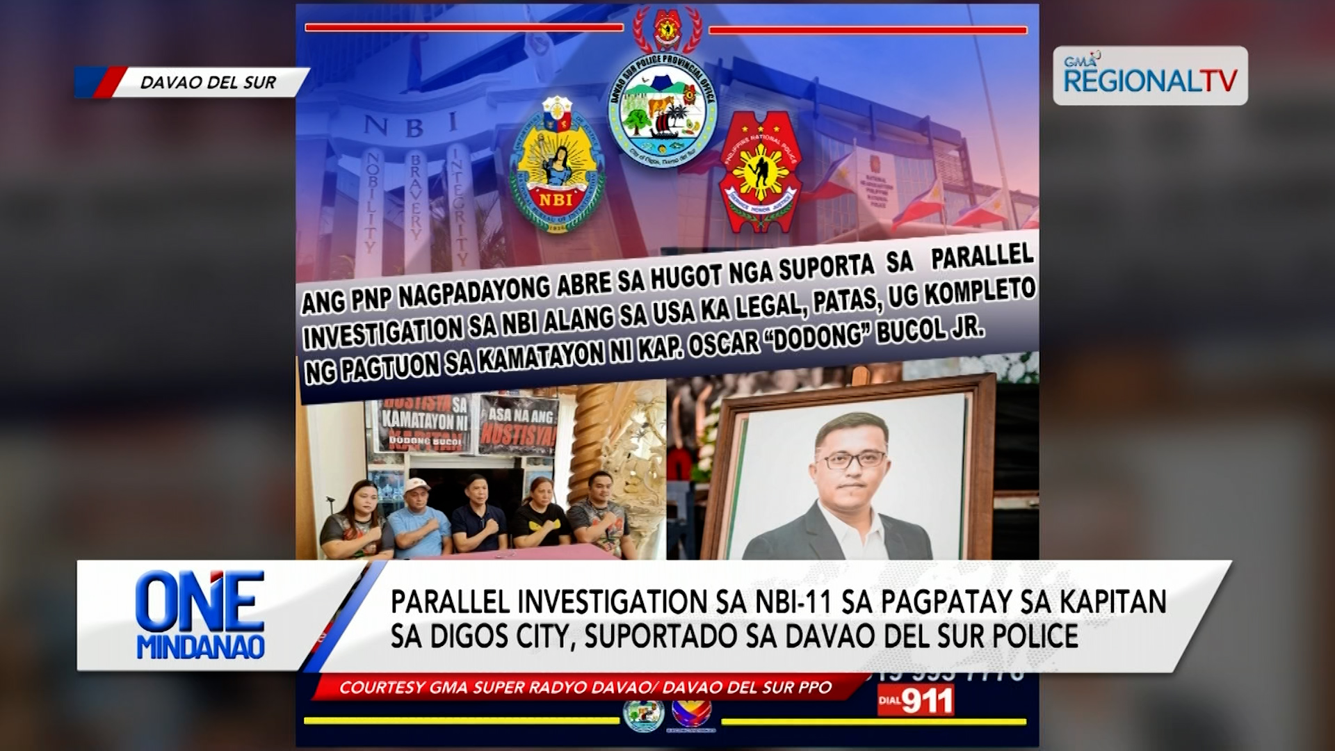 Parallel investigation sa NBI-11 sa pagpatay sa kapitan, suportado | One Mindanao
