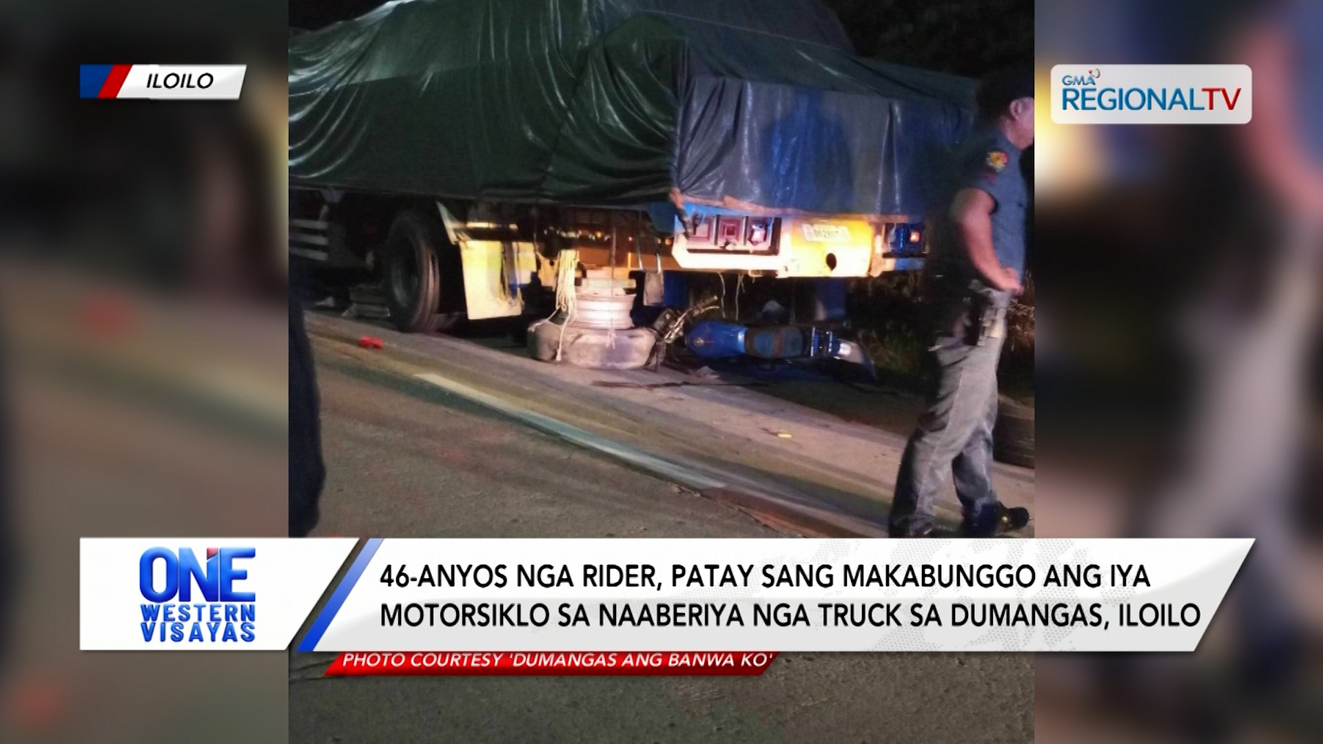 Rider, patay sang makabunggo ang motorsiklo sa naaberiya nga truck sa Dumangas | One Western Visayas