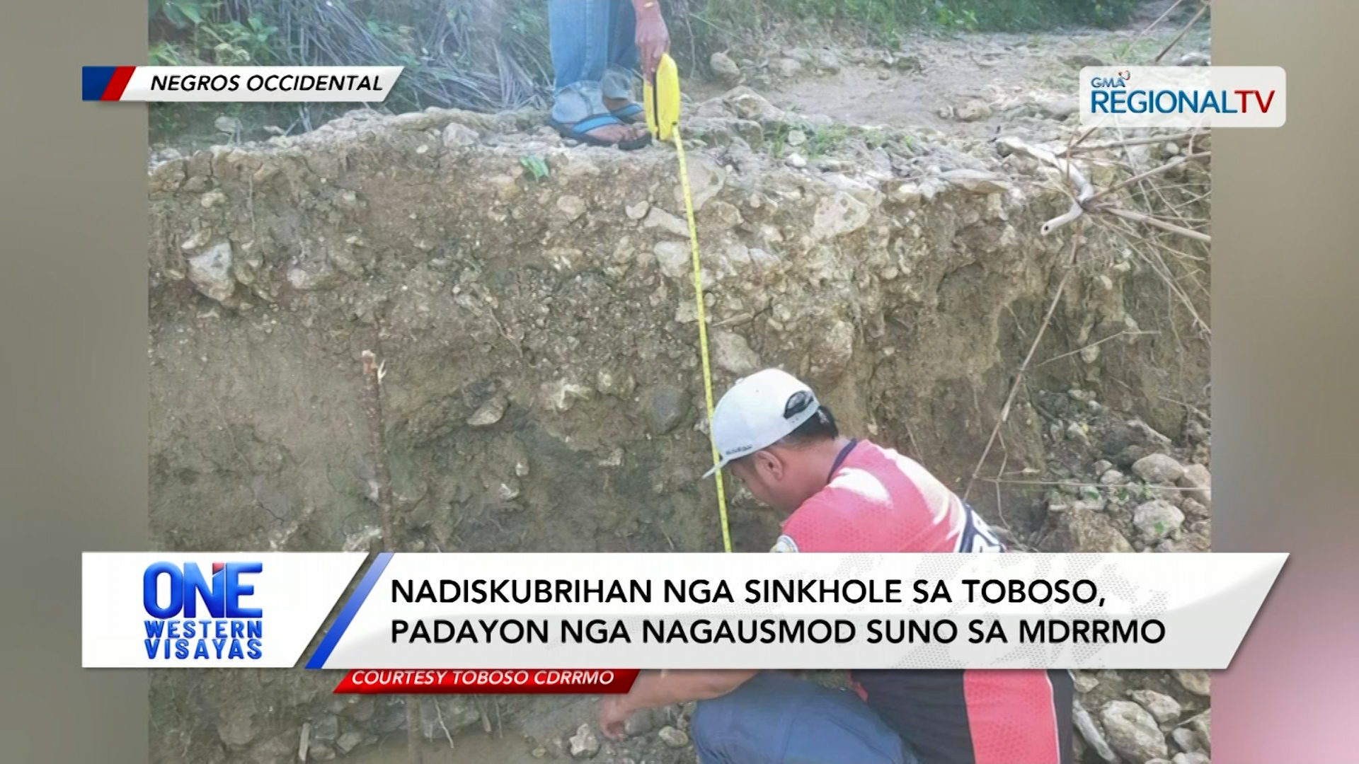 Nadiskubrihan nga sinkhole sa Toboso, padayon nga nagausmod suno sa MDRRMO | One Western Visayas
