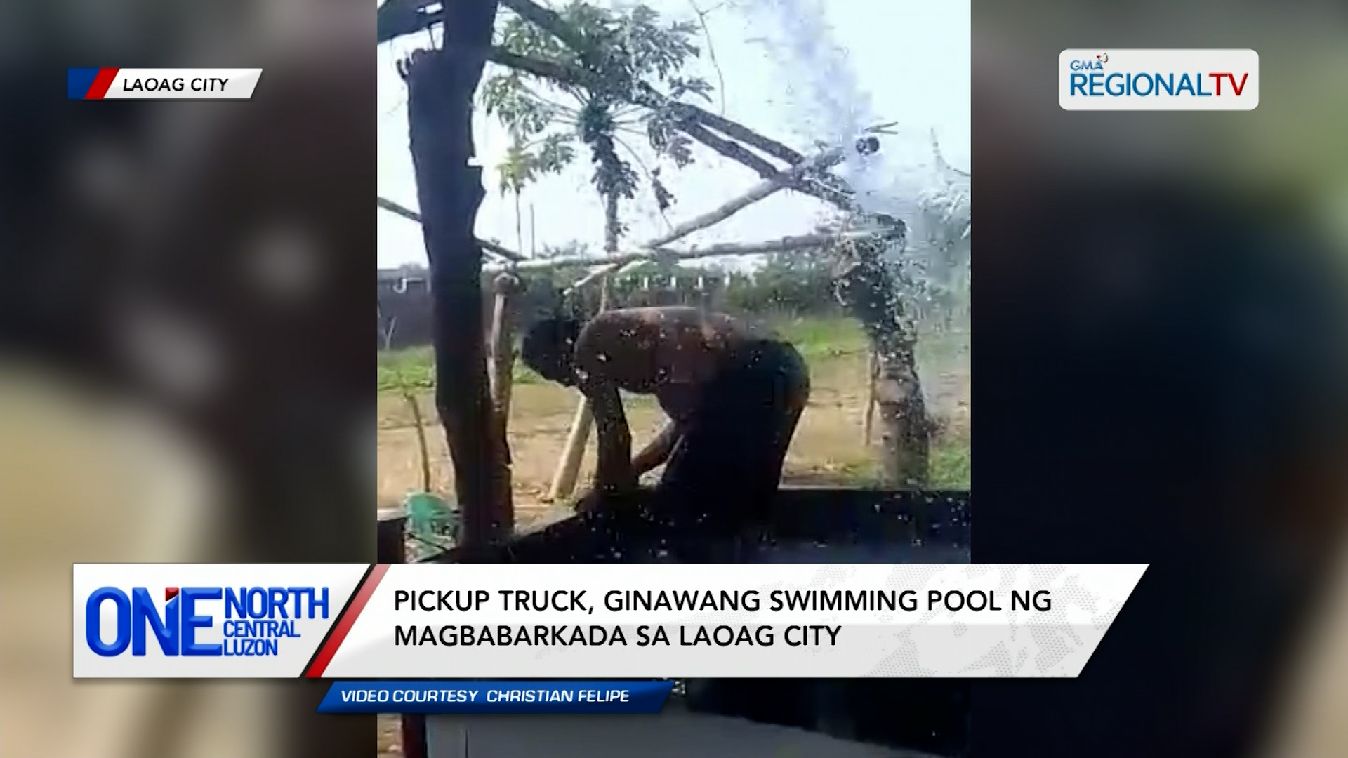 Pickup truck, ginawang swimming pool ng magbabarkada sa Laoag City | One North Central Luzon