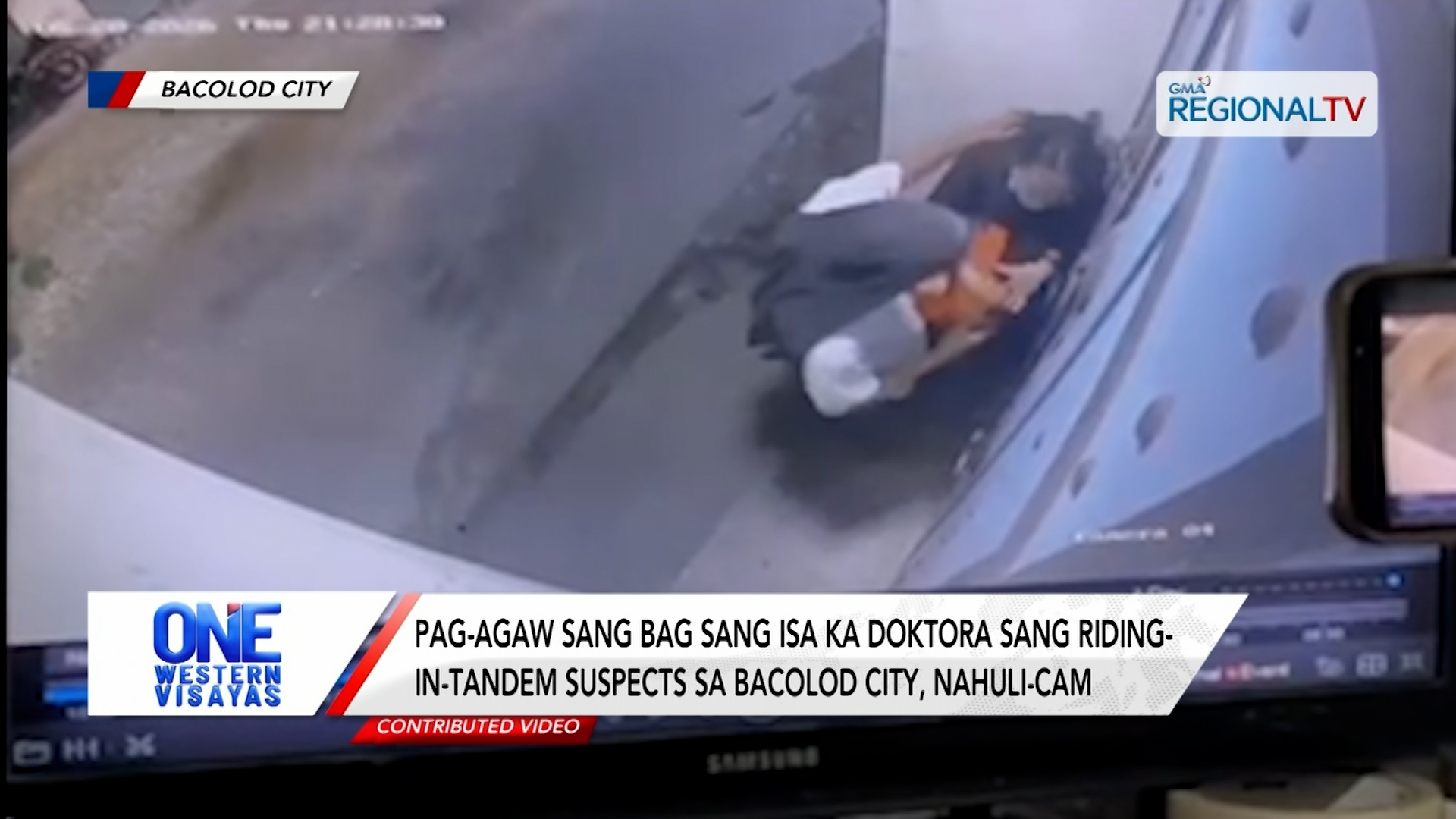 Pag-agaw sang bag sang isa ka doktora sang riding-in-tandem suspects nahuli-cam| One Western Visayas