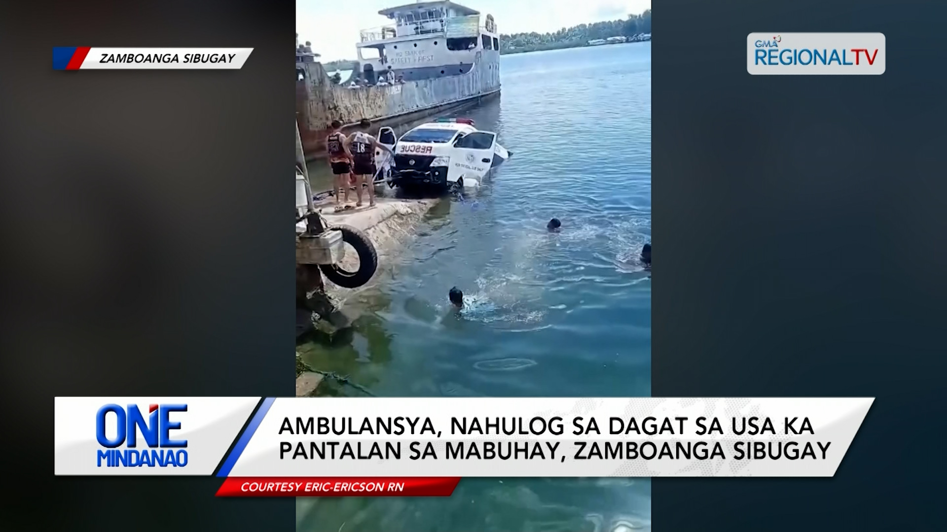 Ambulansya, gi-rescue human nahulog sa dagat I One Mindanao