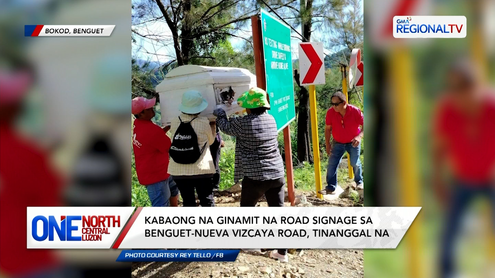 Kabaong na road signage sa Benguet-Nueva Vizcaya Road, tinanggal na | One North Central Luzon