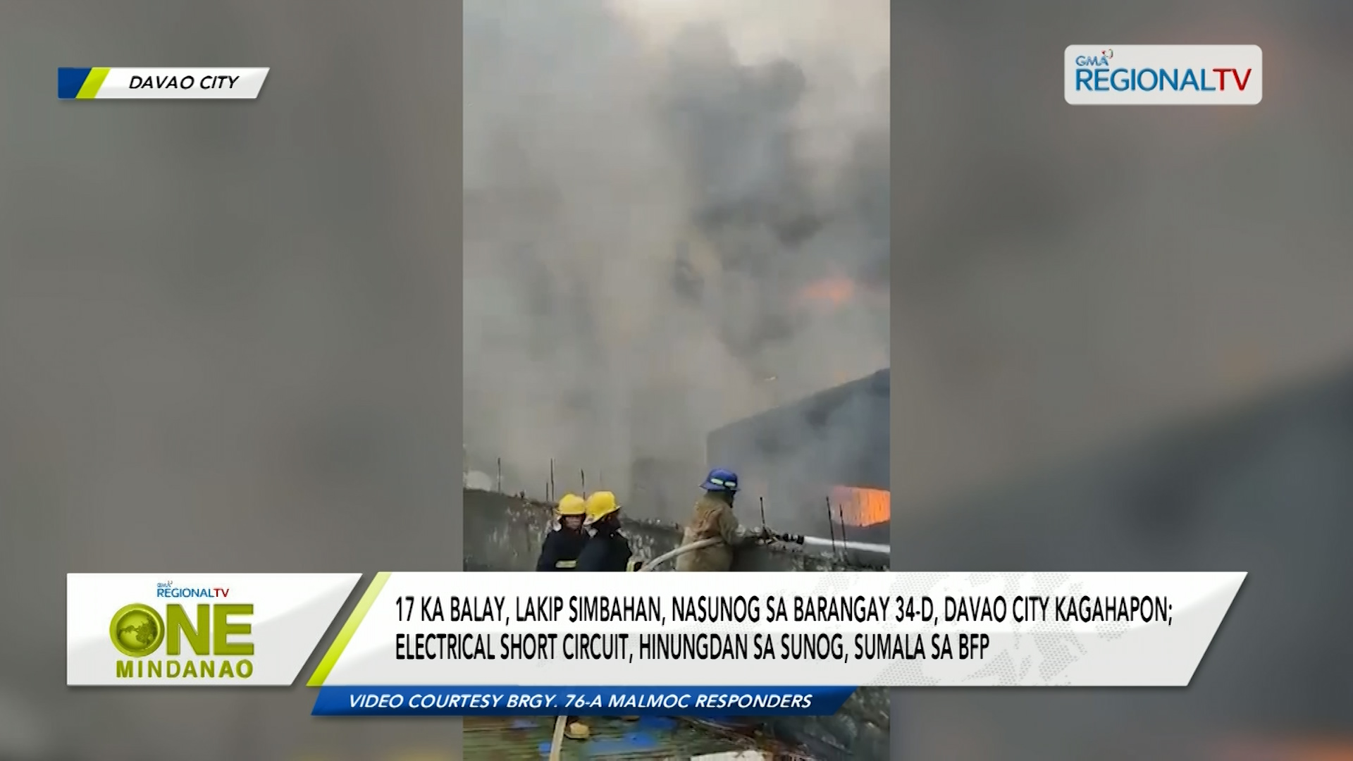 17 ka balay, lakip simbahan, nasunog sa Davao City