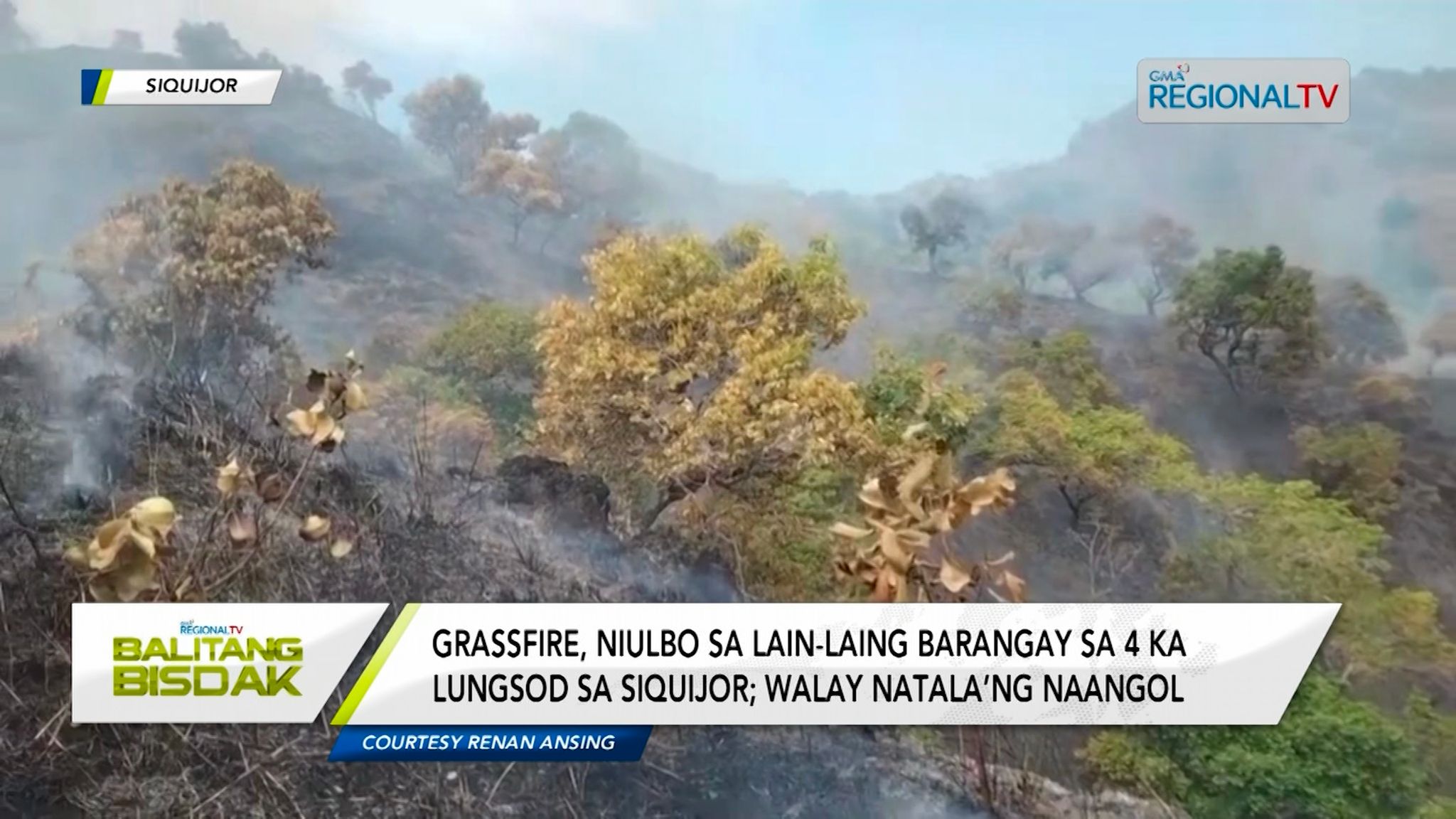 Grassfire, niulbo sa lain-laing dapit sa Siquijor