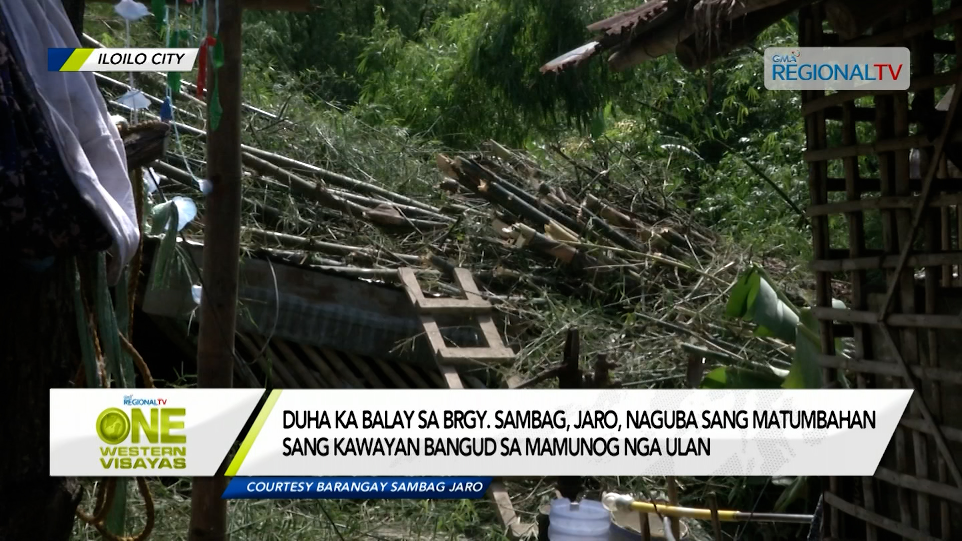 Duha ka balay sa Brgy. Sambag, Jaro, matumbahan sang kawayan bangud sa ulan