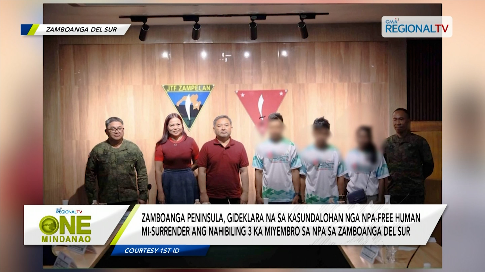 Zamboanga Peninsula, gideklara na sa kasundalohan nga NPA-free