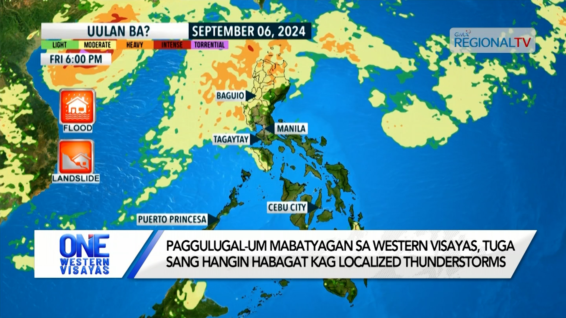 Paggulugal-um sa Western Visayas, tuga sang habagat kag localized thunderstorms