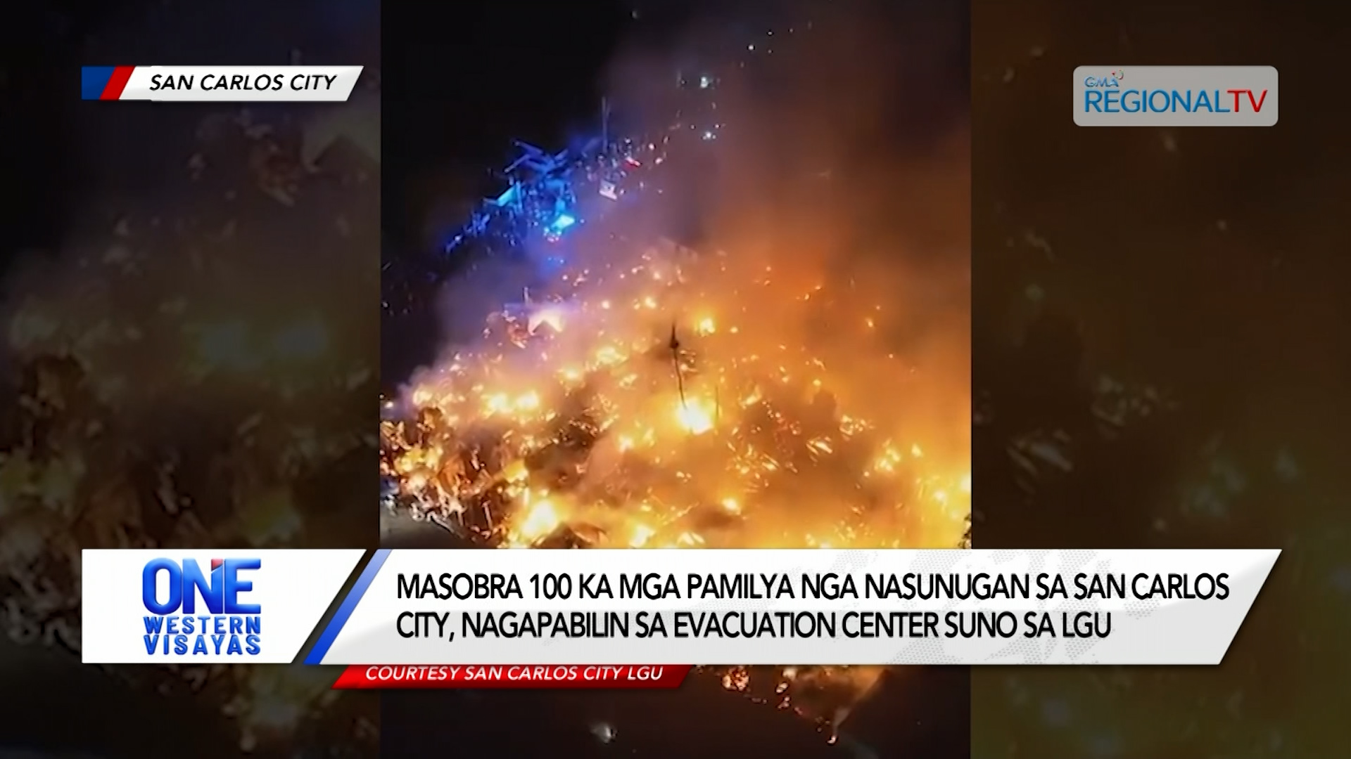 Masobra 100 ka pamilya nga nasunugan sa San Carlos City sa evacuation center pa