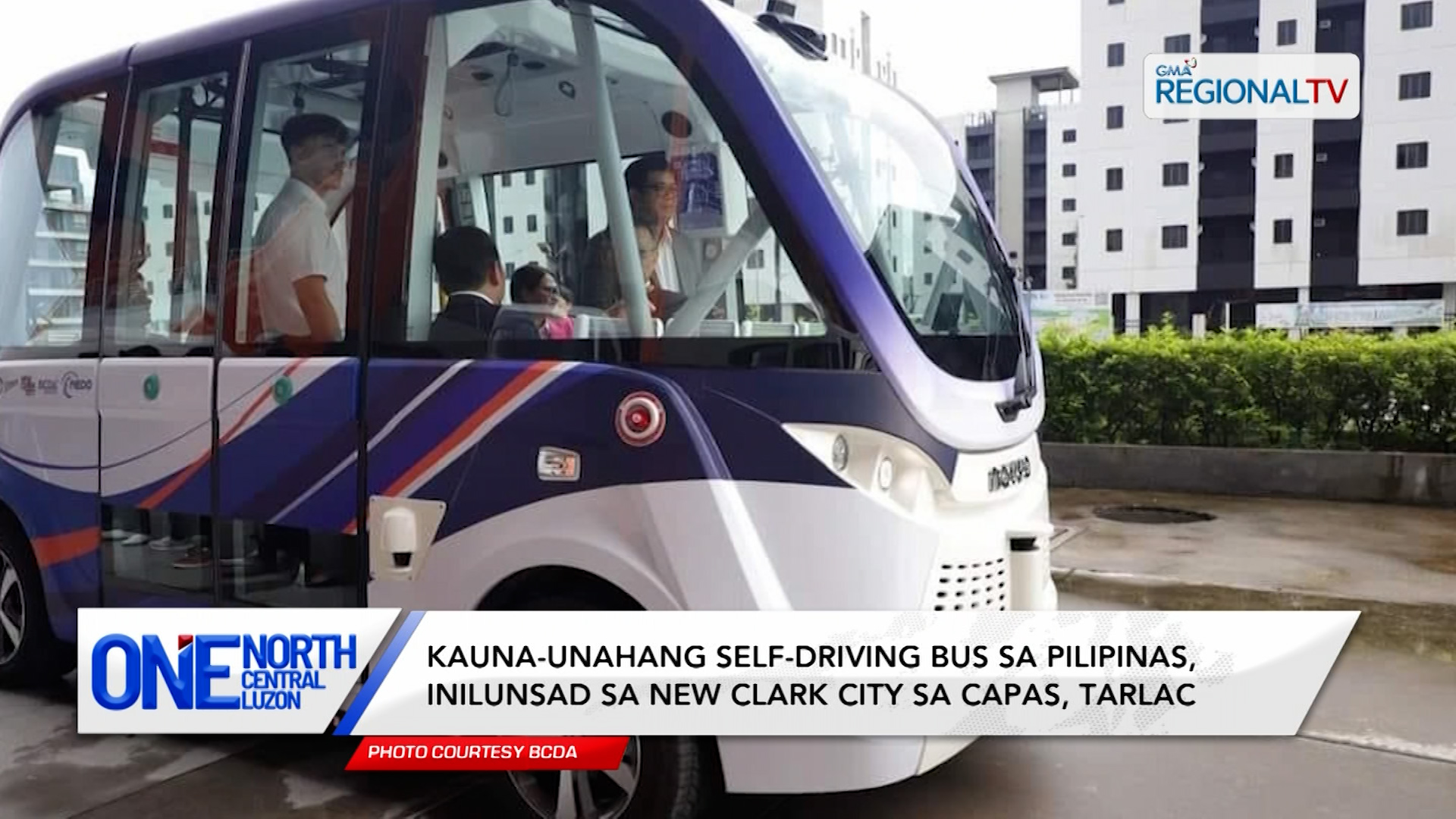 Kauna-unahang self-driving bus sa Pilipinas, inilunsad sa New Clark City