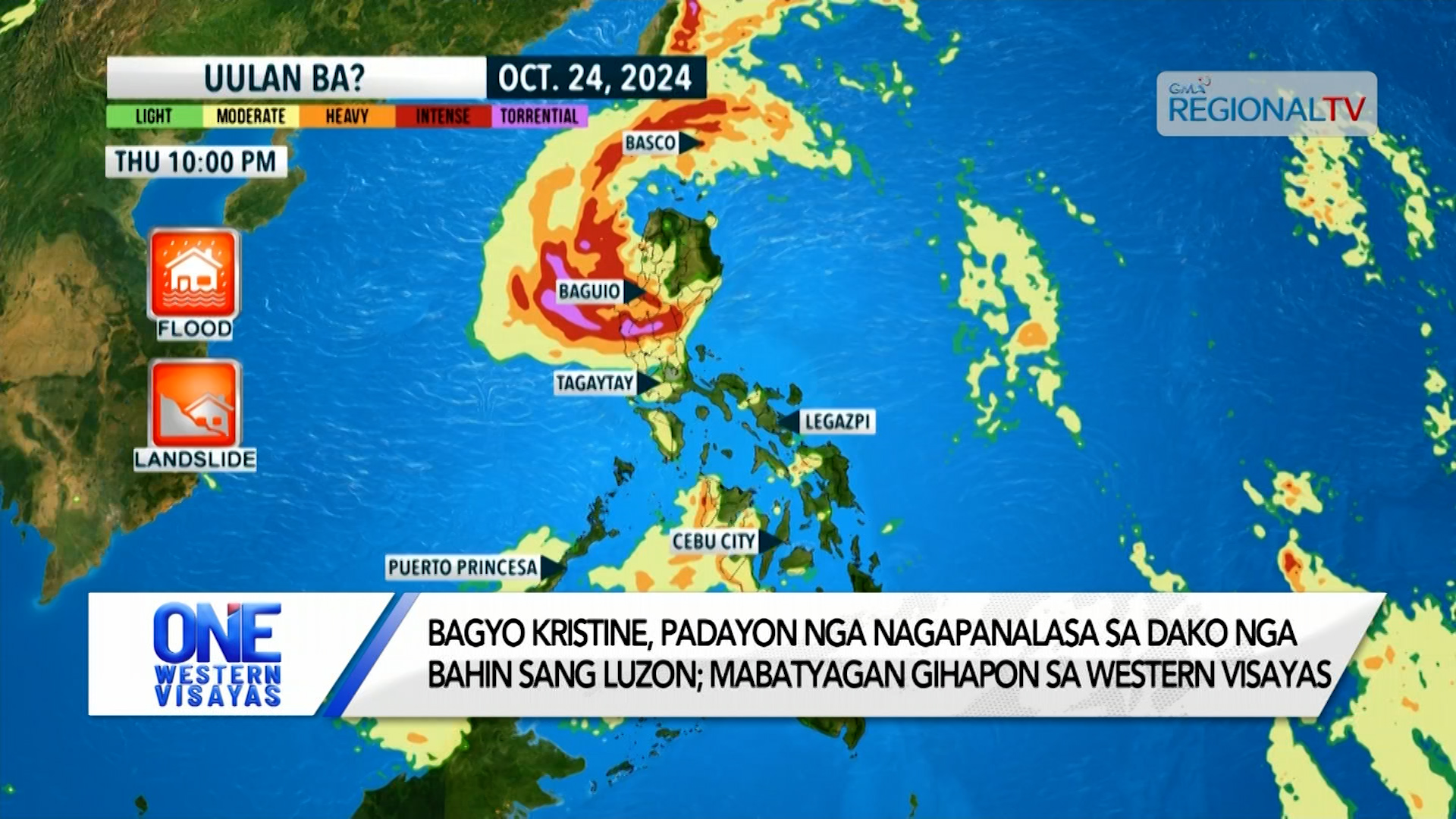 Bagyo Kristine, padayon nga nagapanalasa sa dako nga bahin sang Luzon