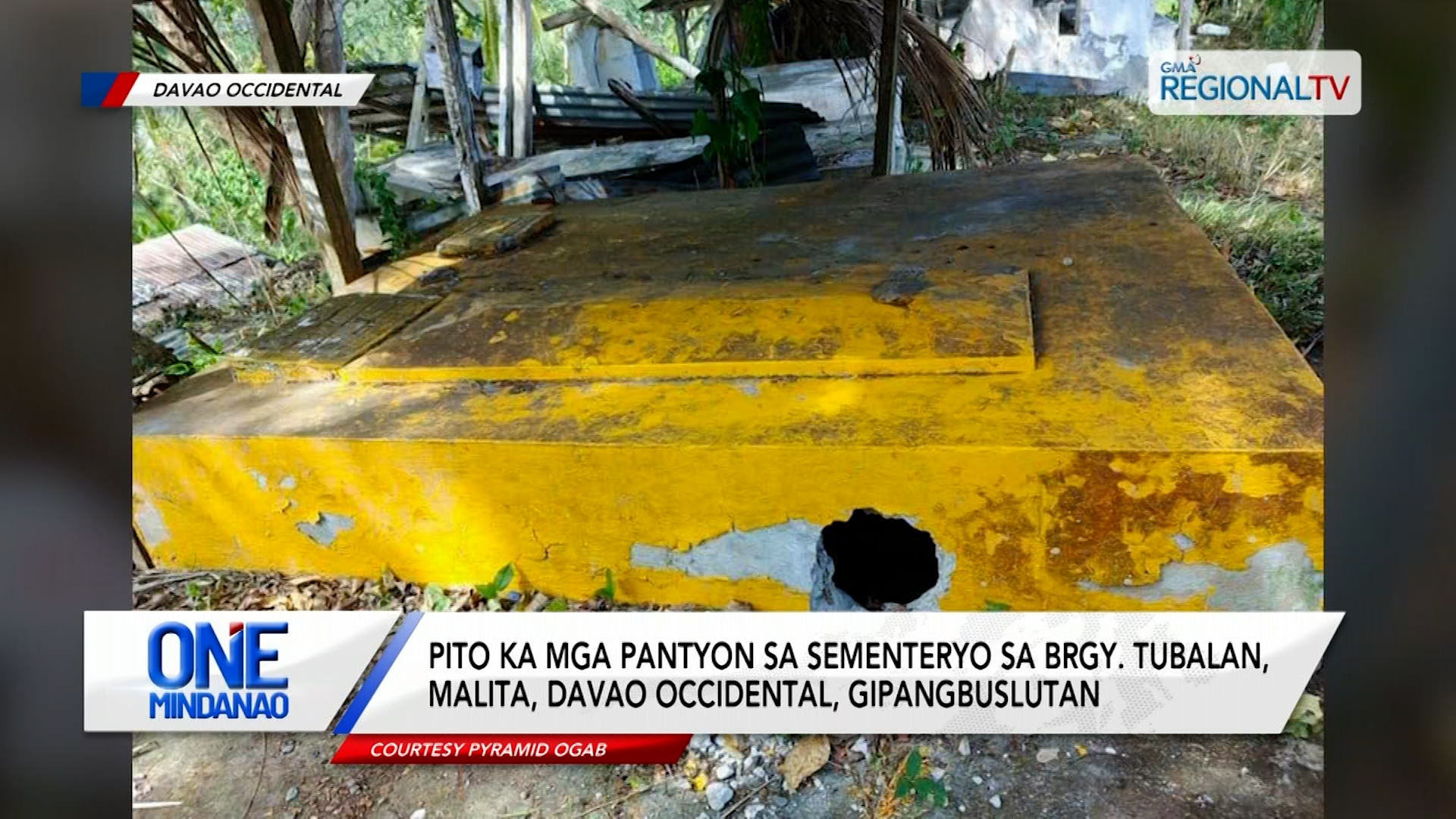 Pito ka mga pantyon sa sementeryo saDavao Occidental, gipangbuslutan