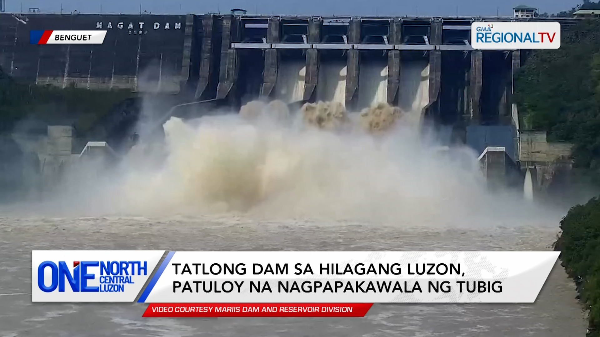 Tatlong dam sa Hilagang Luzon, patuloy na nagpapakawala ng tubig