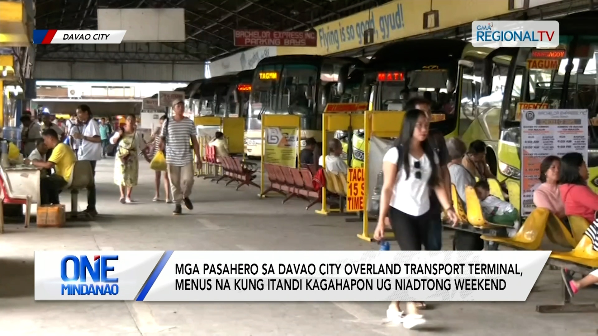 Mga pasahero sa Davao City Overland Transport Terminal, menus na