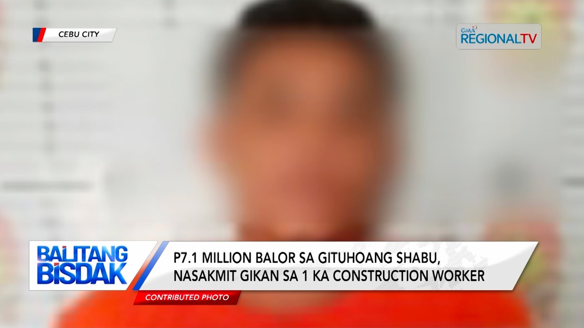 P7.1 Million balor sa gituhoang shabu, nasakmit gikan sa 1 ka construction worker