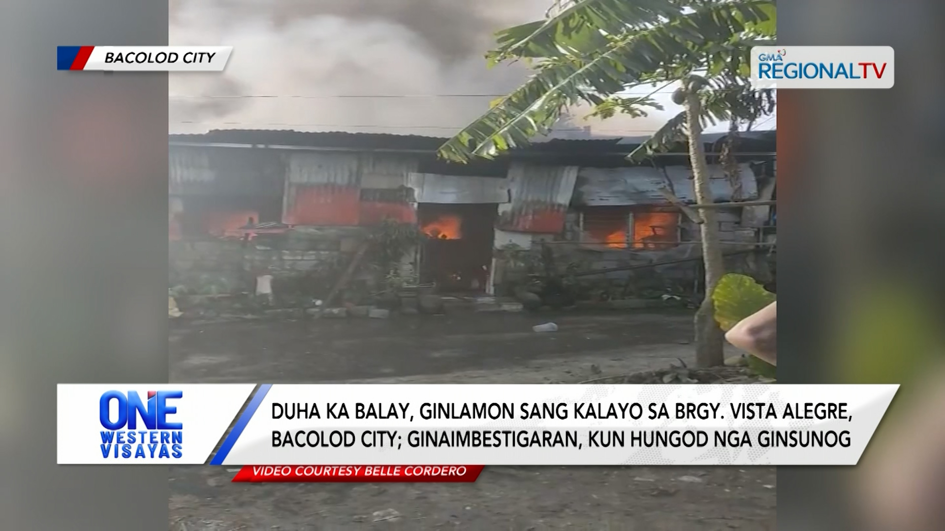 2 ka balay, nasunog sa Bacolod City; ginaimbestigaran, kun hungod nga ginsunog