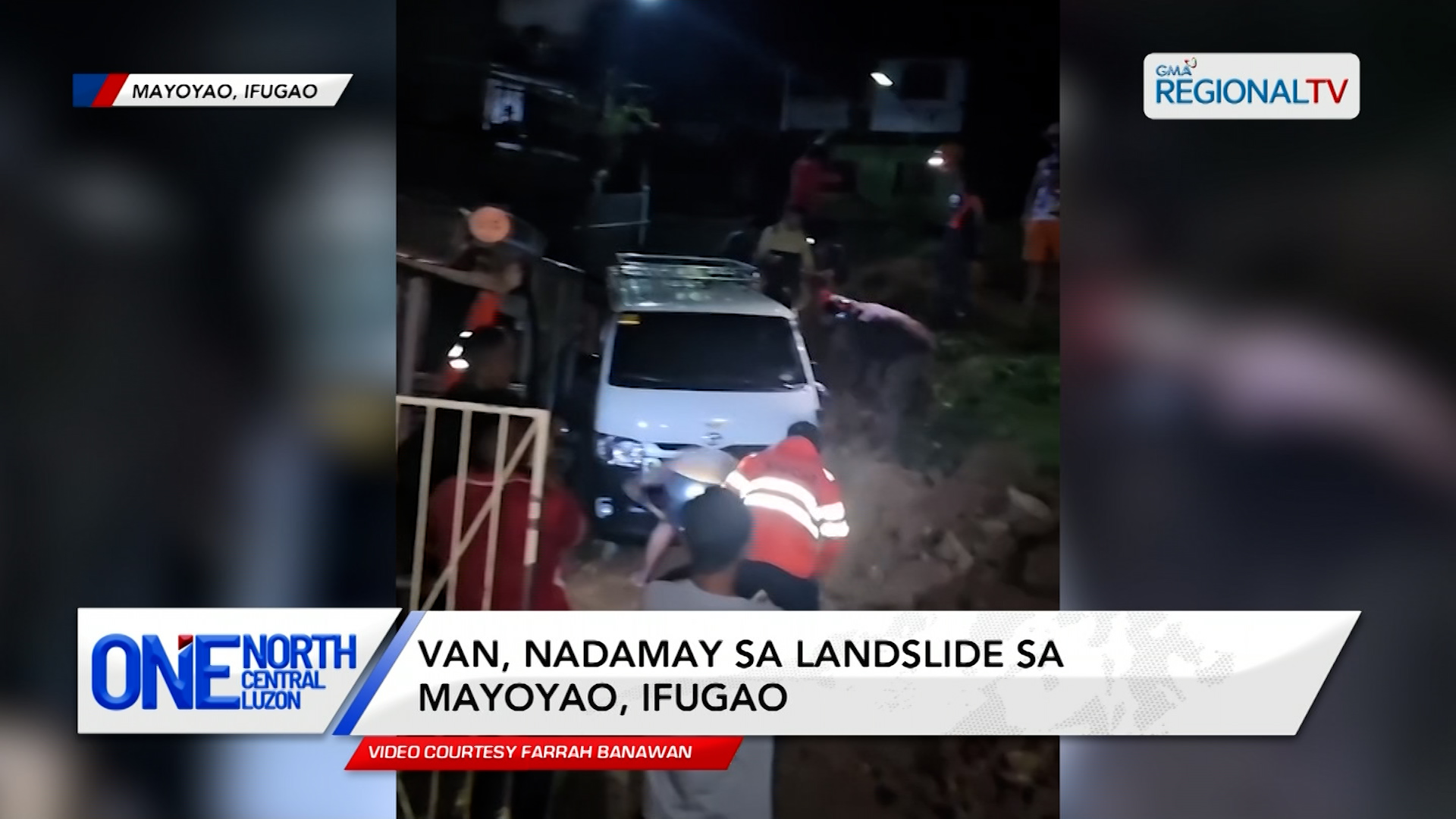 Van, nadamay sa landslide sa Mayoyao, Ifugao