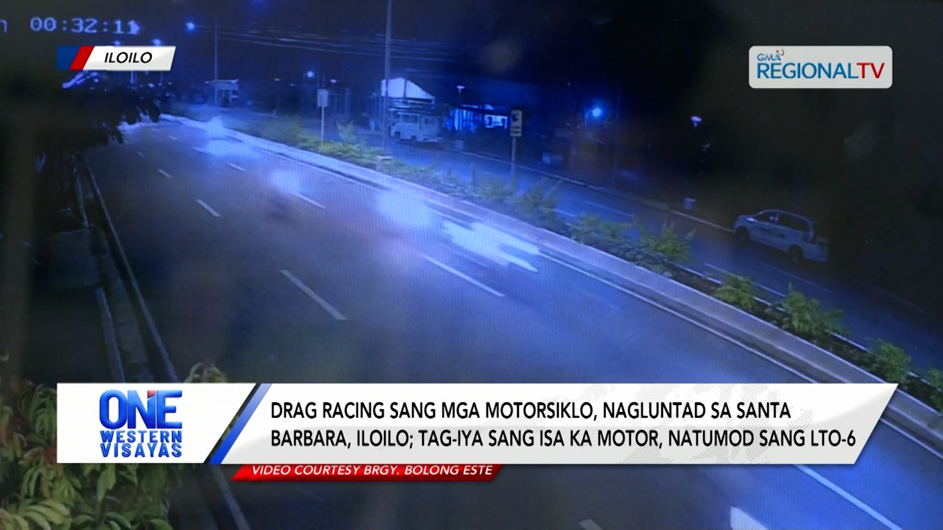 Pagpakarera sang mga motorsiklo, nakuhaan sang CCTV sa Santa Barbara, Iloilo