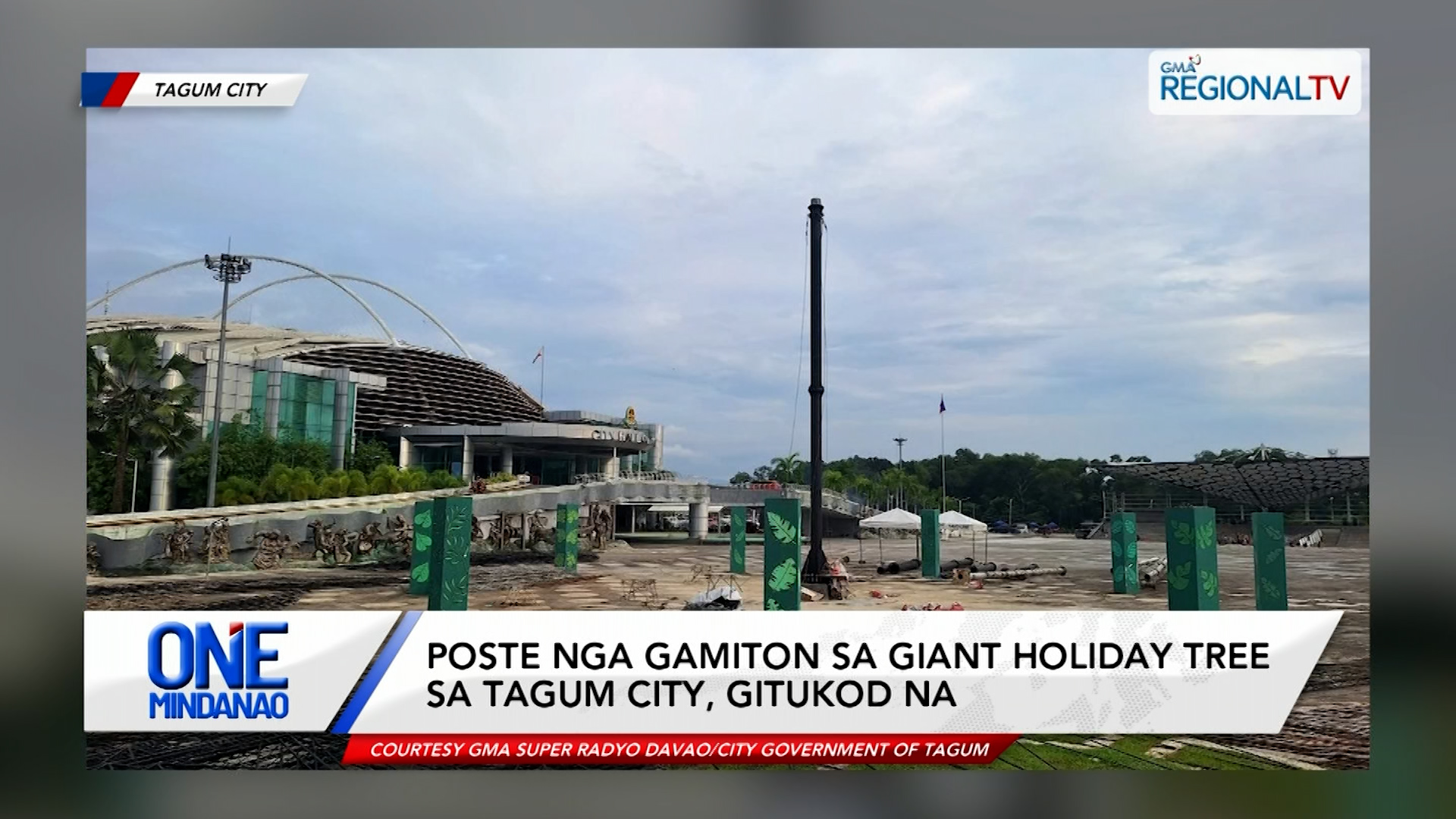 Giant holiday tree sa Tagum City, gisugdan na | One Mindanao