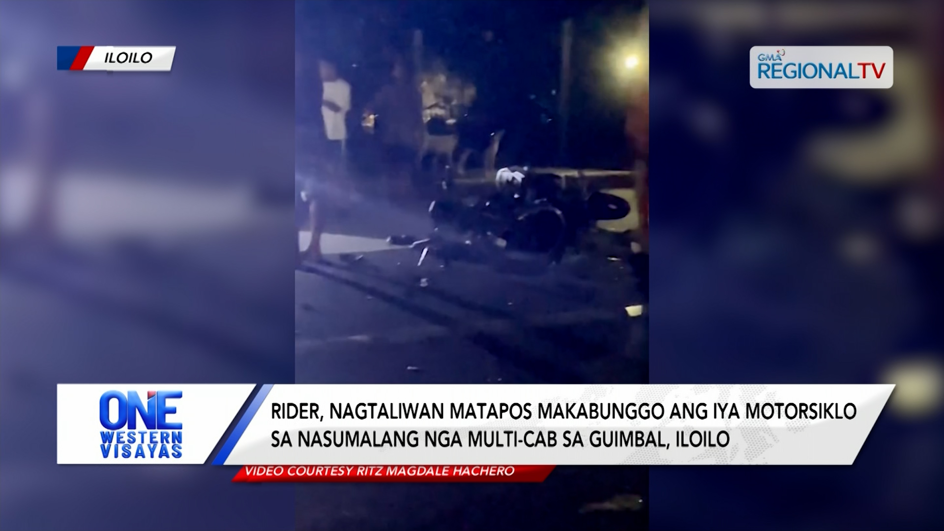 Rider, nagtaliwan matapos makabunggo sa nasumalang nga multi-cab sa Guimbal | One Western Visayas
