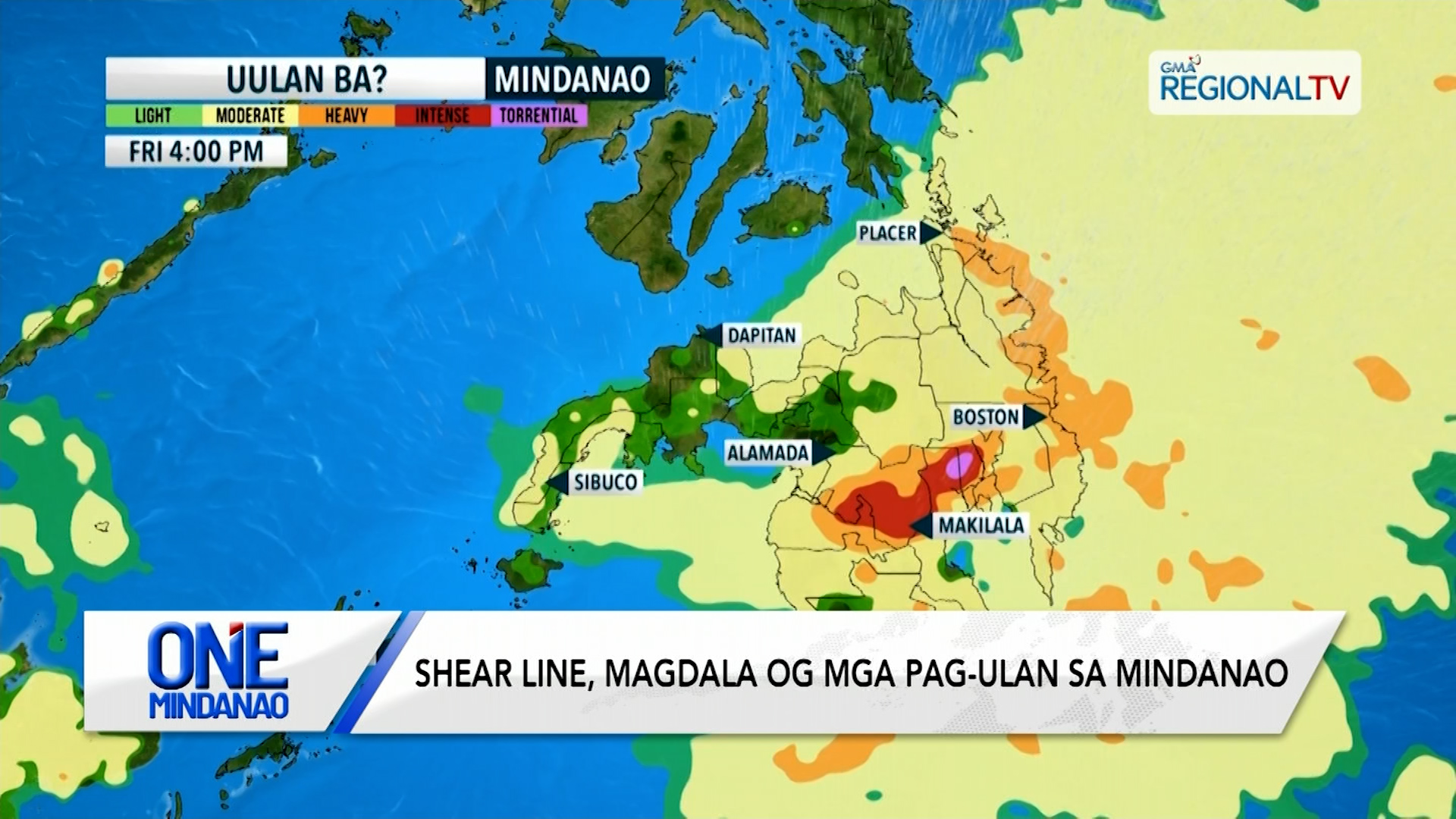 Shear Line, magpa-ulan sa pipila ka lugar sa Mindanao | One Mindanao