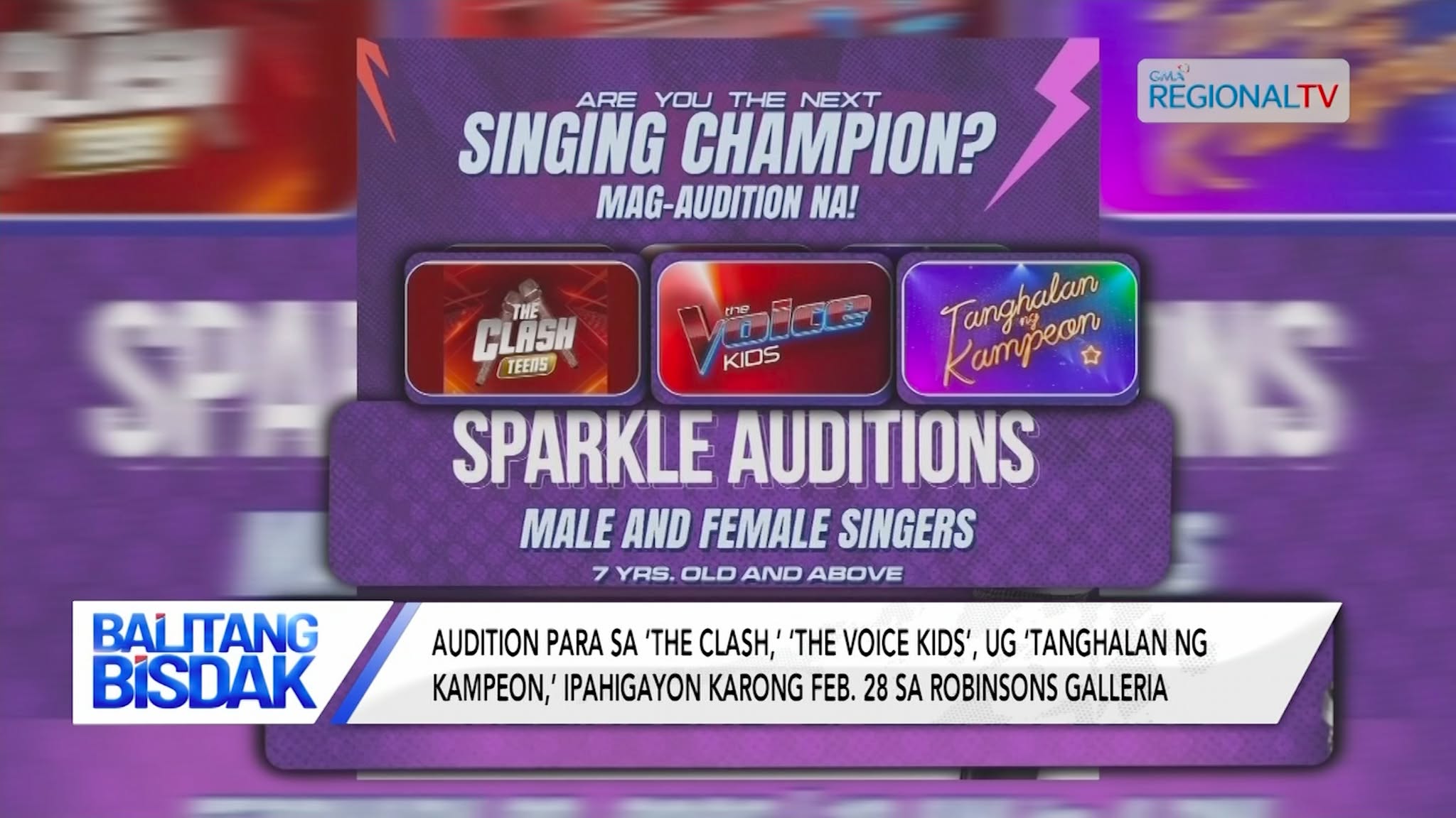 Audition sa The Clash, The Voice Kids, ug Tanghalan ng Kampeon, Ugma na | Balitang Bisdak