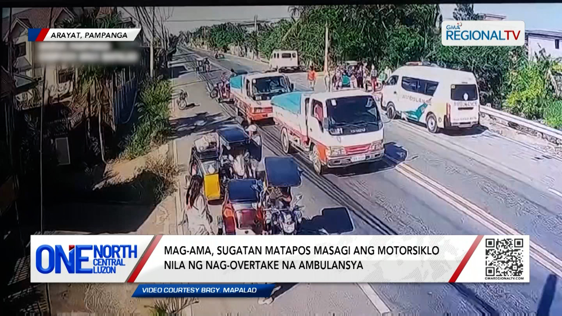 Mag-ama, sugatan matapos masagi ng ambulansya ang motorsiklo nila | One North Central Luzon